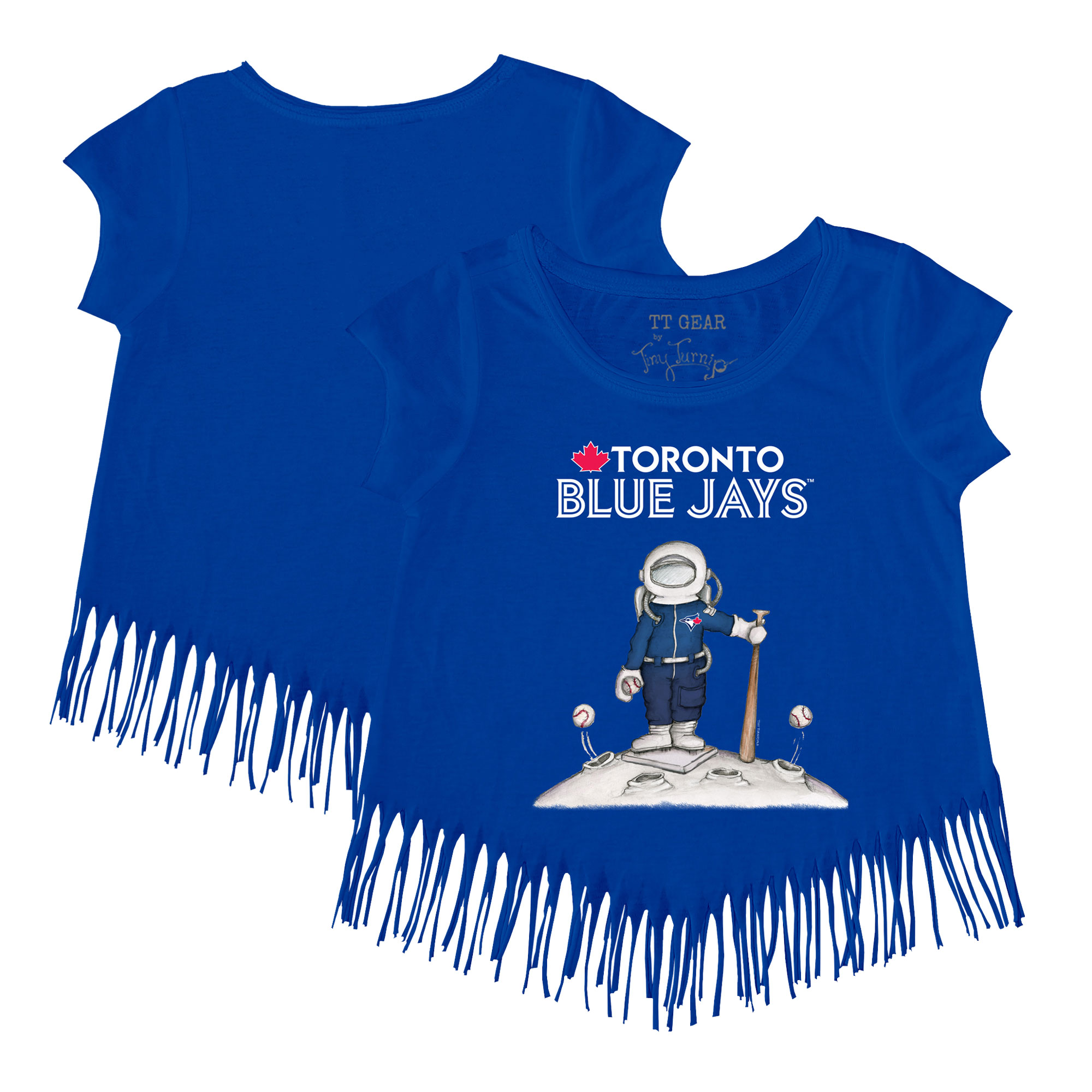 Girls Toddler Toronto Blue Jays Tiny Turnip Royal Astronaut Fringe T-Shirt
