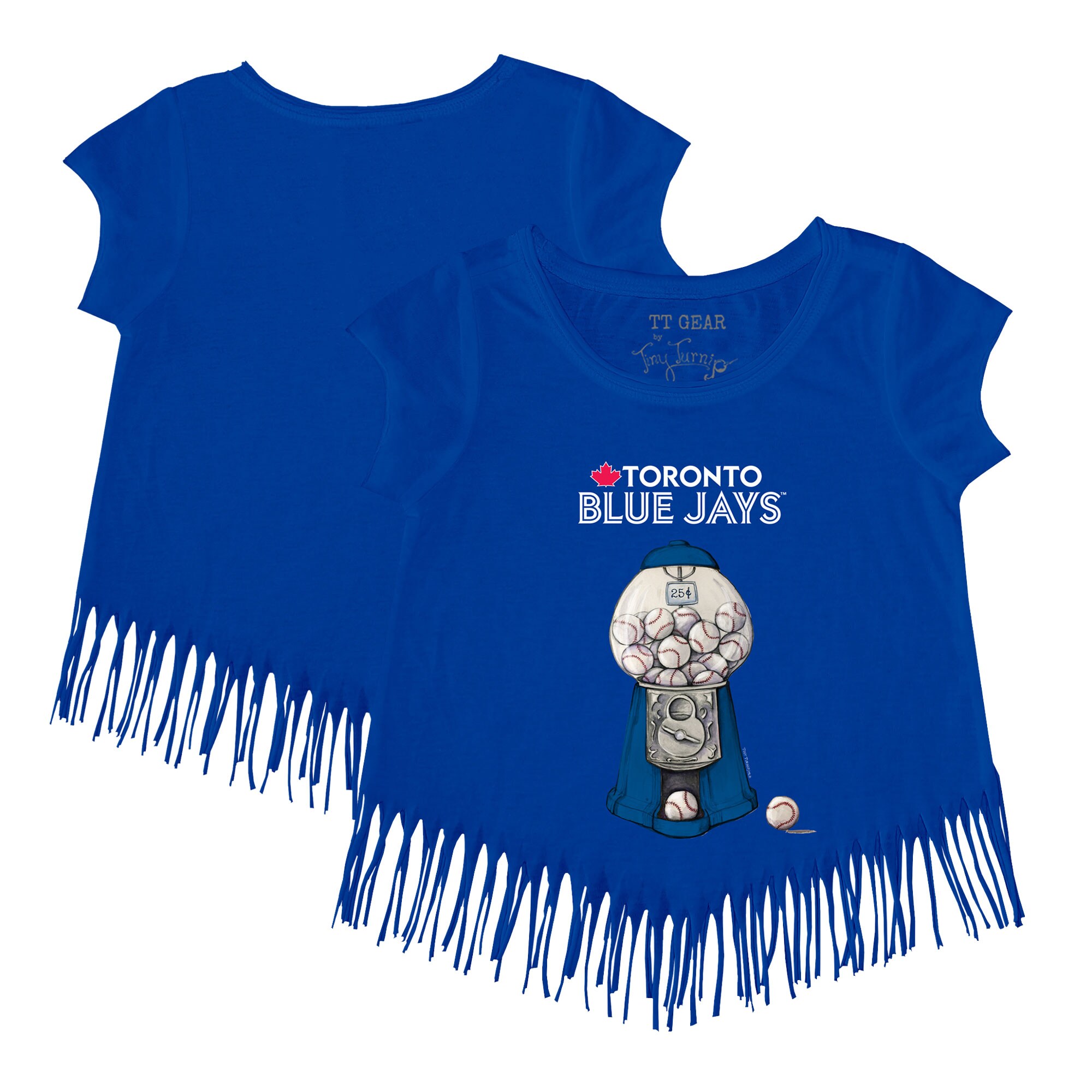 Girls Toddler Toronto Blue Jays Tiny Turnip Royal Gumball Fringe T-Shirt
