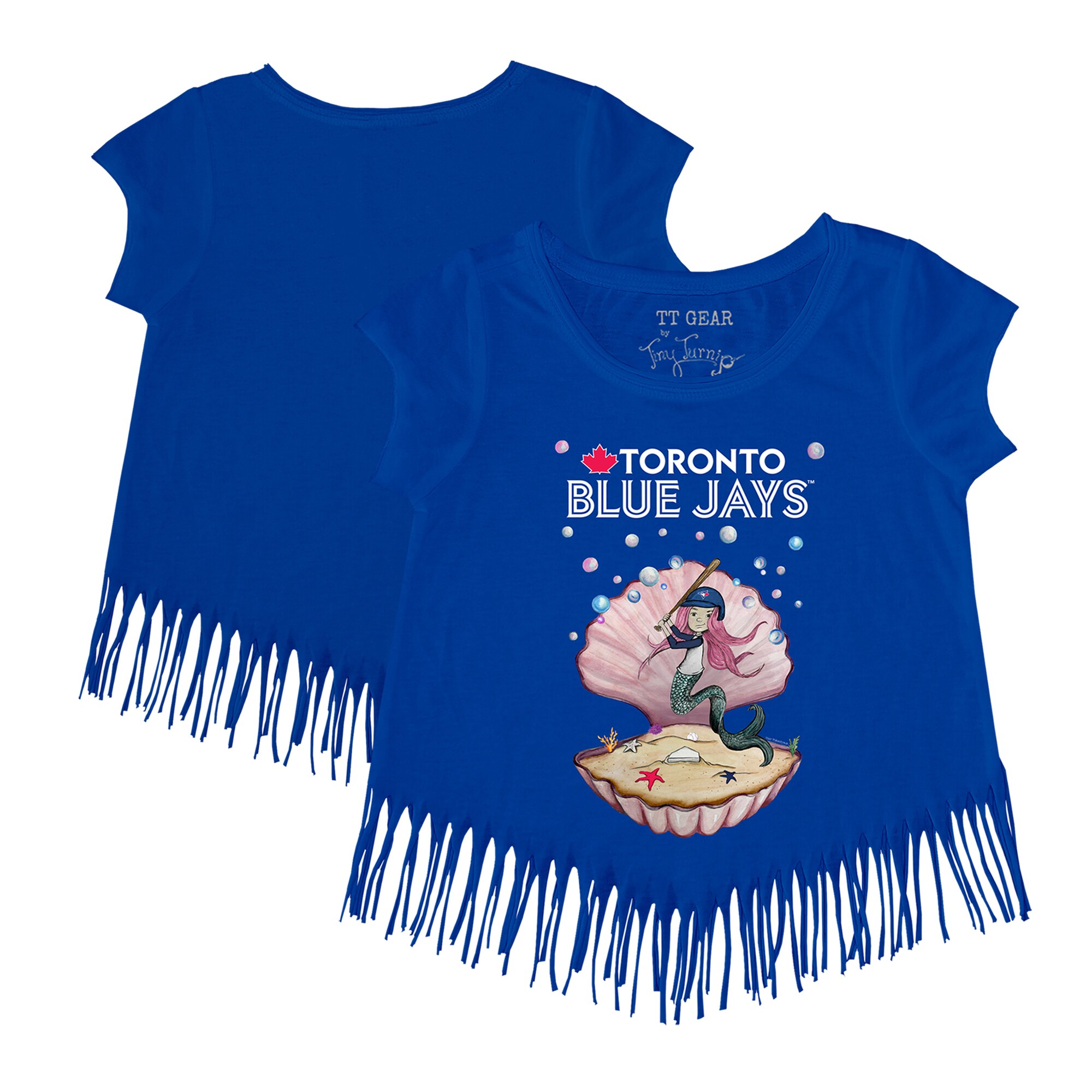Girls Toddler Toronto Blue Jays Tiny Turnip Royal Mermaid Fringe T-Shirt