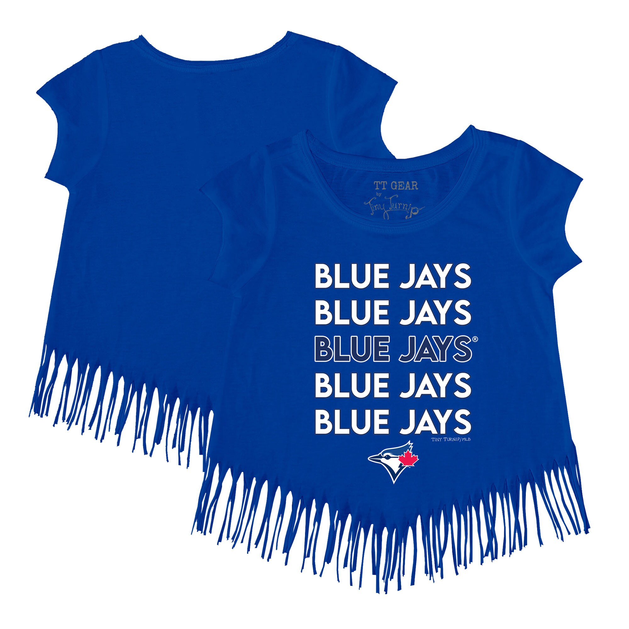 Girls Toddler Toronto Blue Jays Tiny Turnip Royal Stacked Fringe T-Shirt