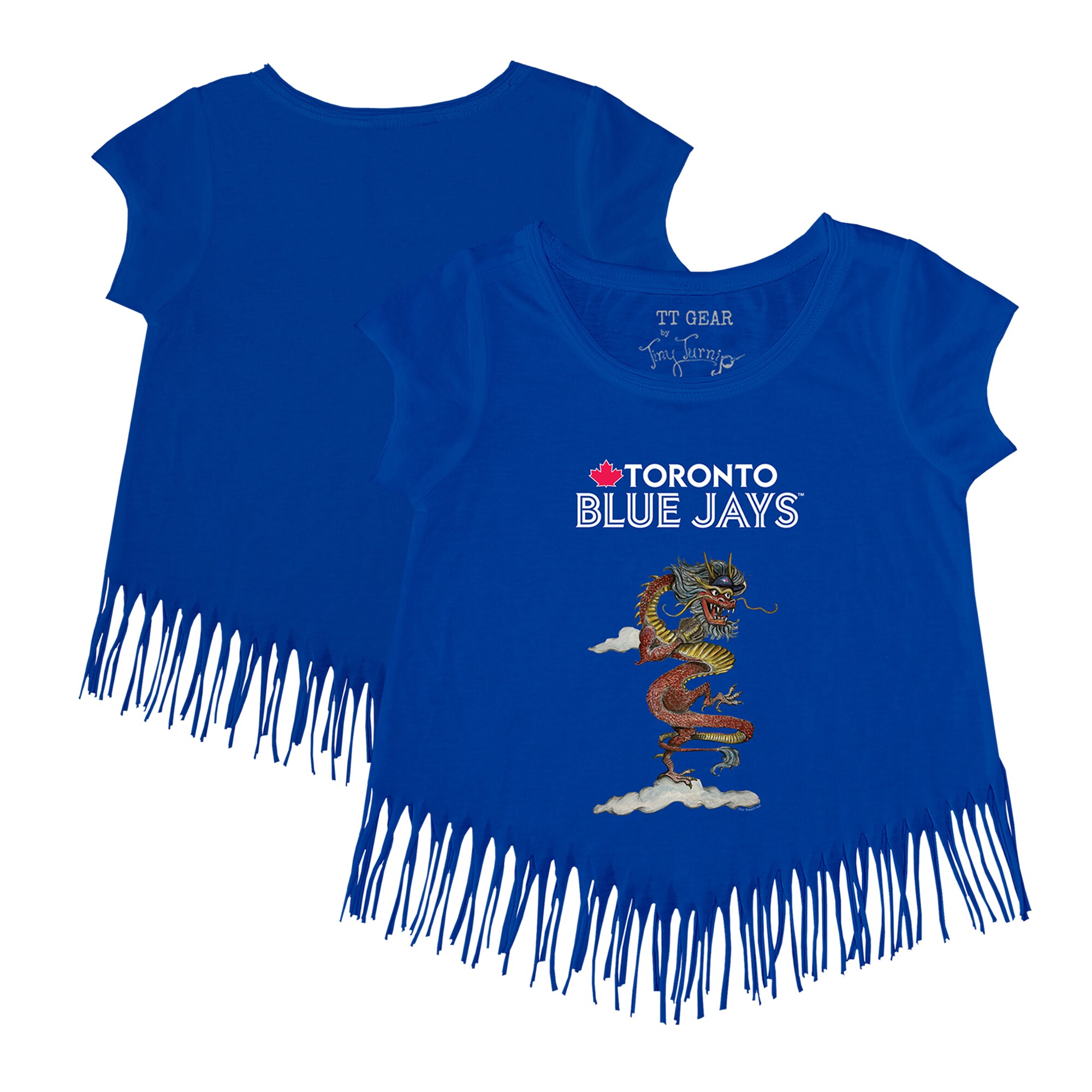 Girls Youth Toronto Blue Jays Tiny Turnip Royal 2024 Year of the Dragon Fringe T-Shirt
