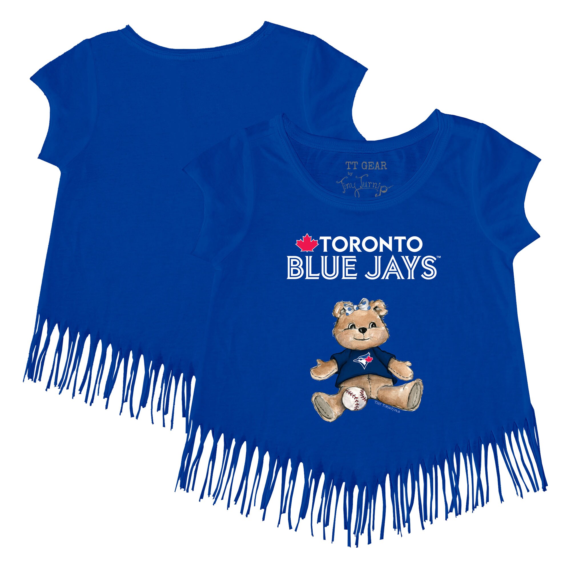 Girls Youth Toronto Blue Jays Tiny Turnip Royal Girl Teddy Fringe T-Shirt