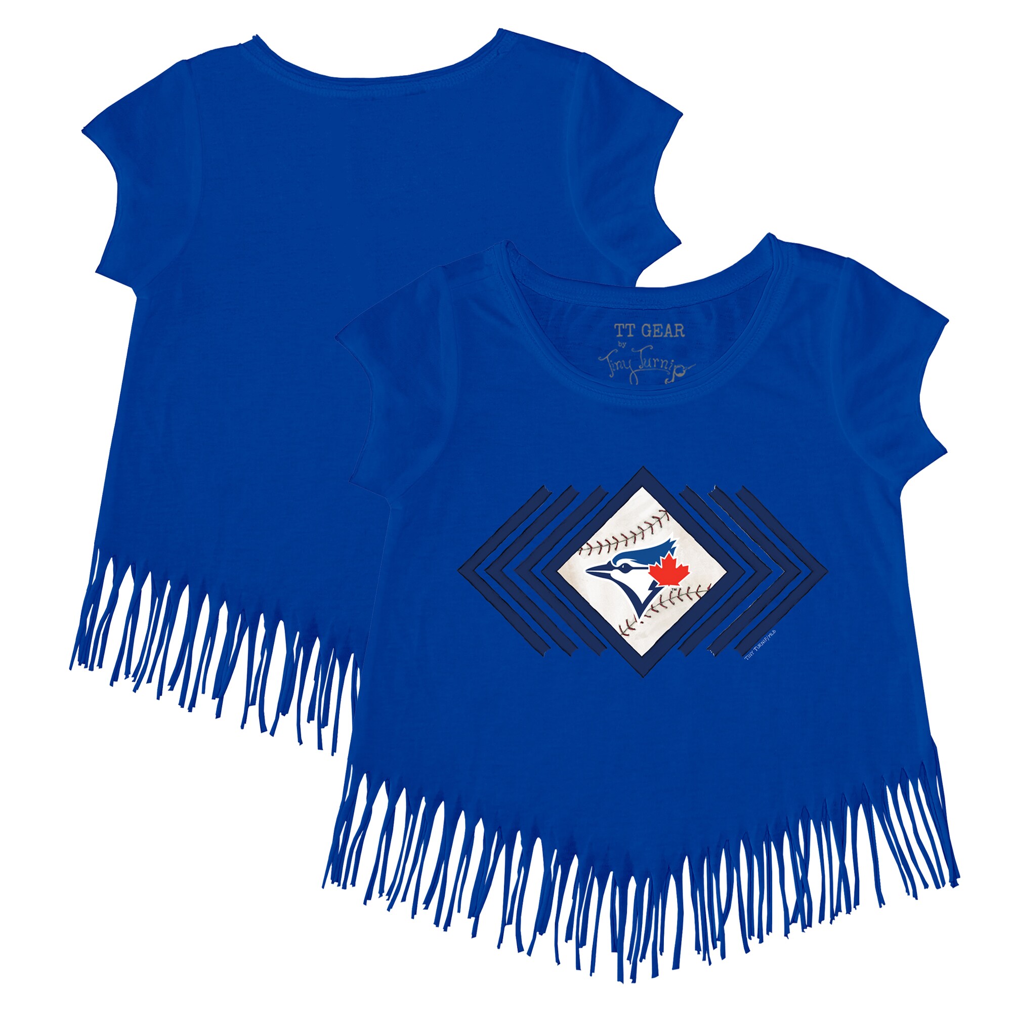 Girls Youth Toronto Blue Jays Tiny Turnip Royal Prism Arrows Fringe T-Shirt