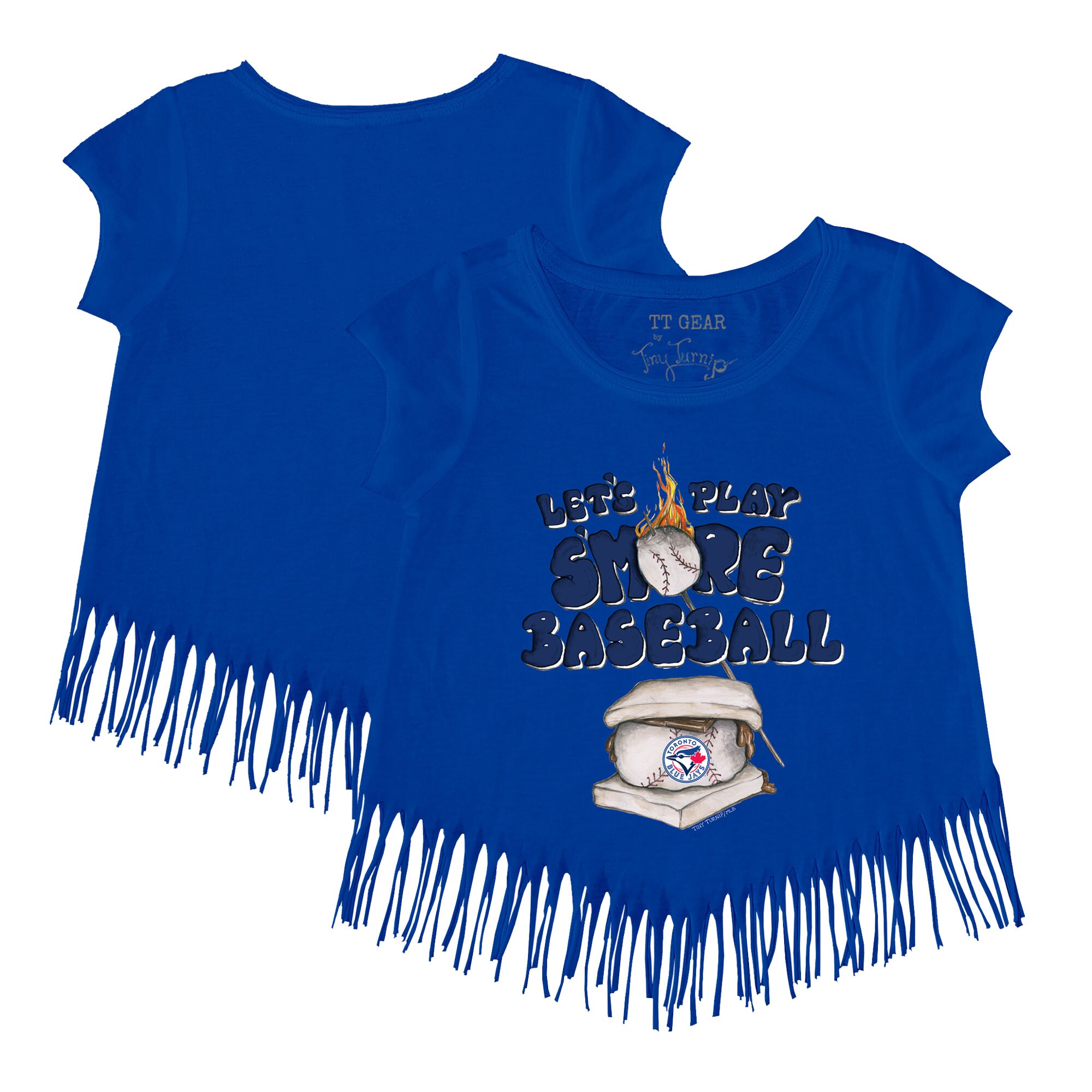 Girls Youth Toronto Blue Jays Tiny Turnip Royal Smores Fringe T-Shirt
