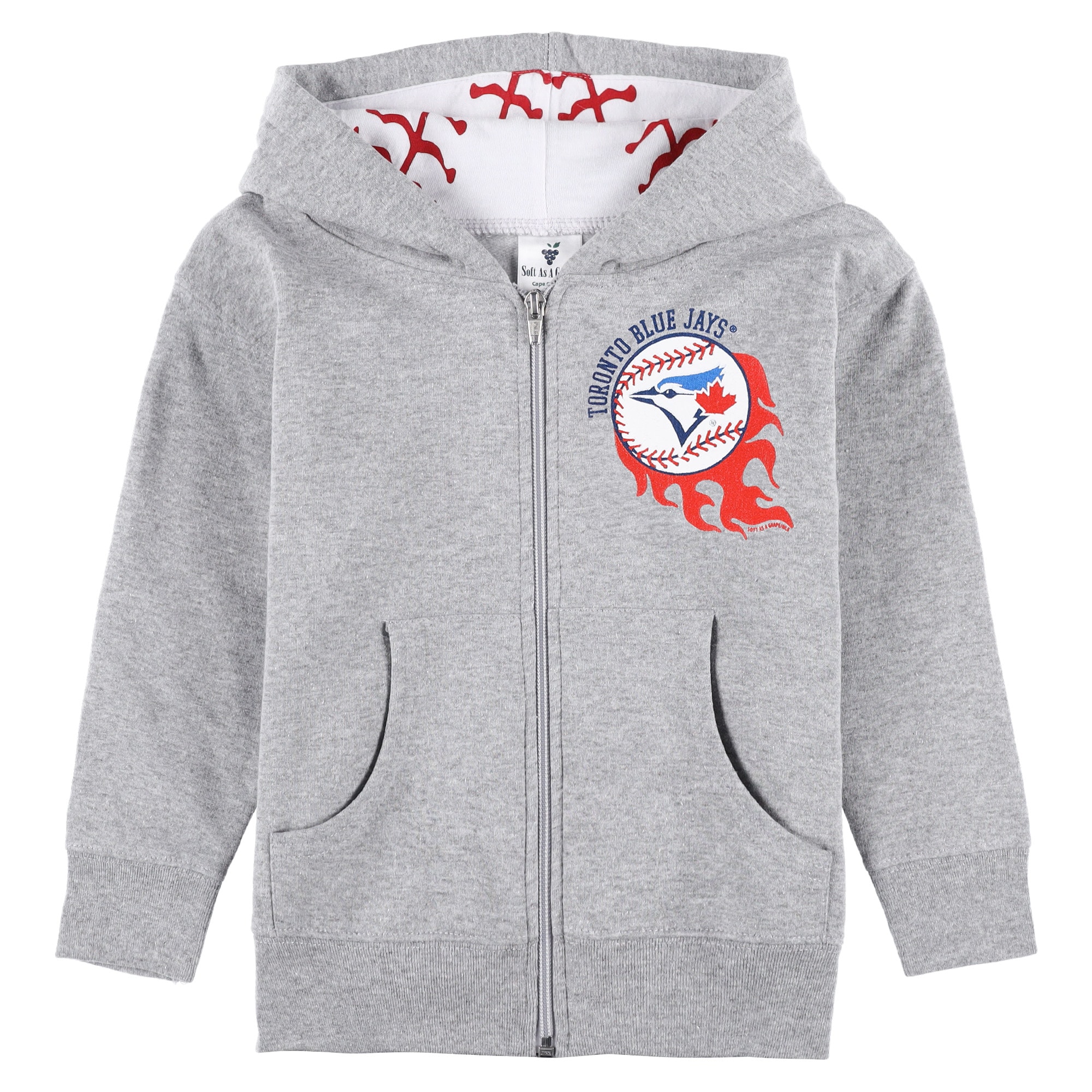Infant Toronto Blue Jays Soft as a Grape Heather Gray Baseball Full-Zip Hoodie