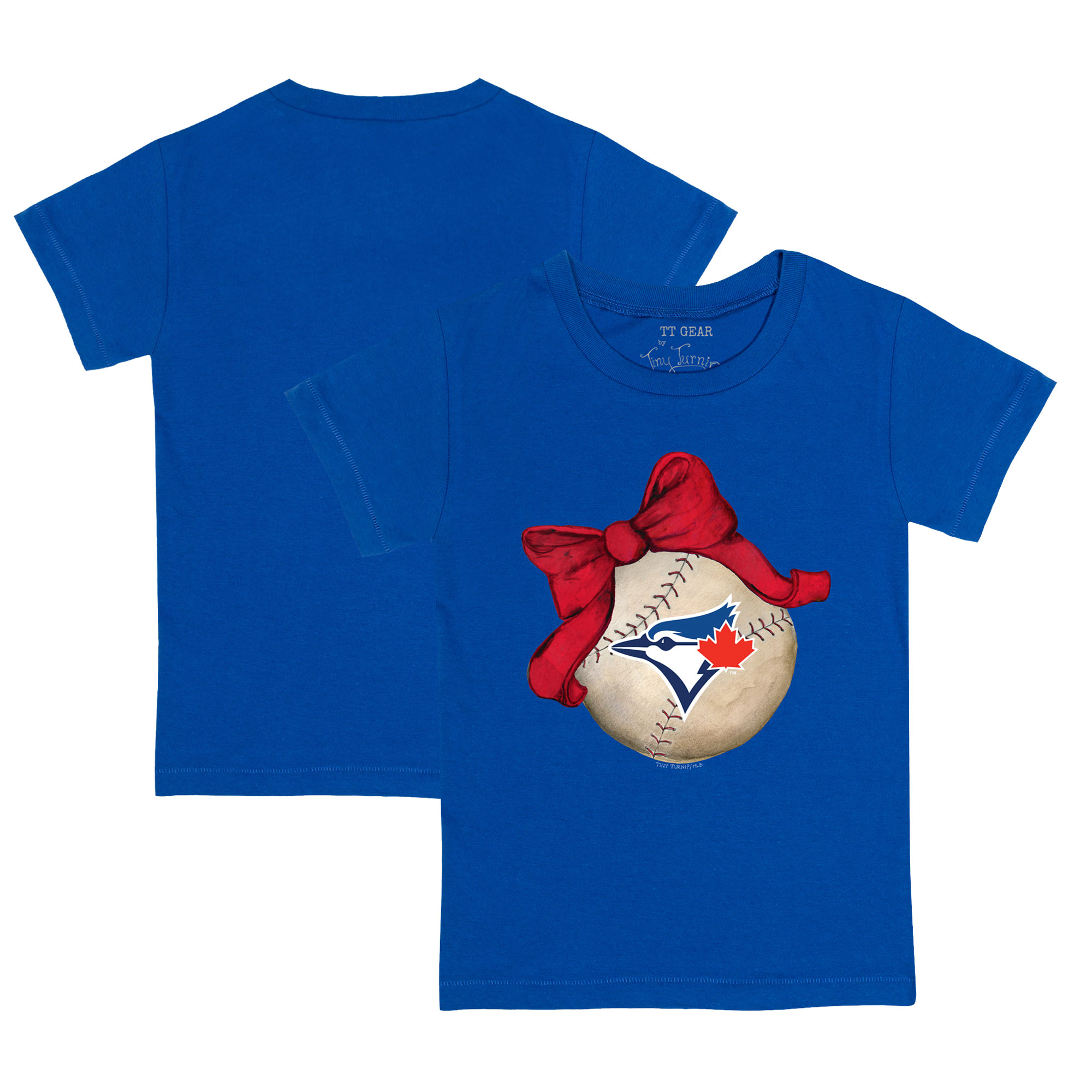 Infant Toronto Blue Jays Tiny Turnip Royal Baseball Bow T-Shirt