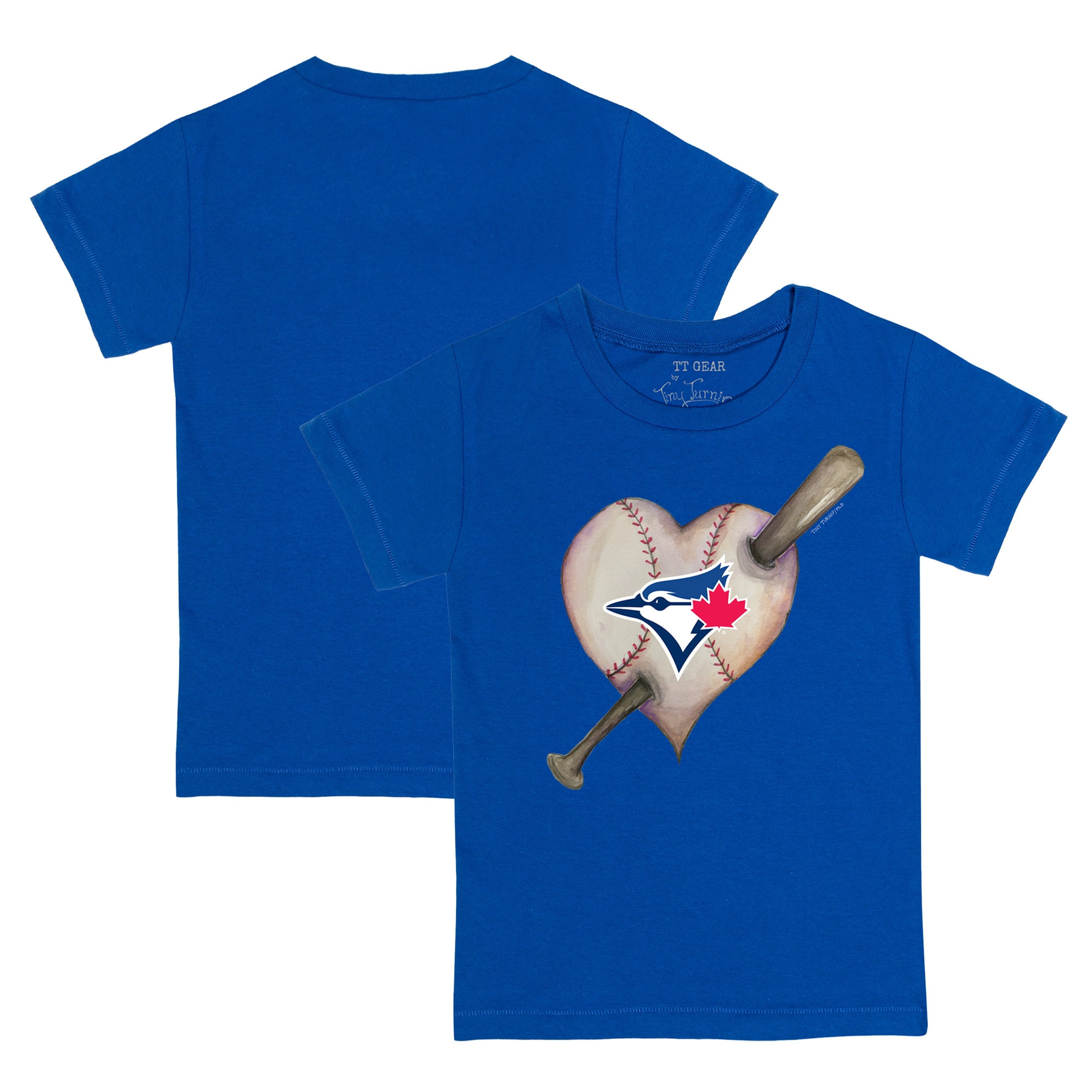 Infant Toronto Blue Jays Tiny Turnip Royal Heart Bat T-Shirt