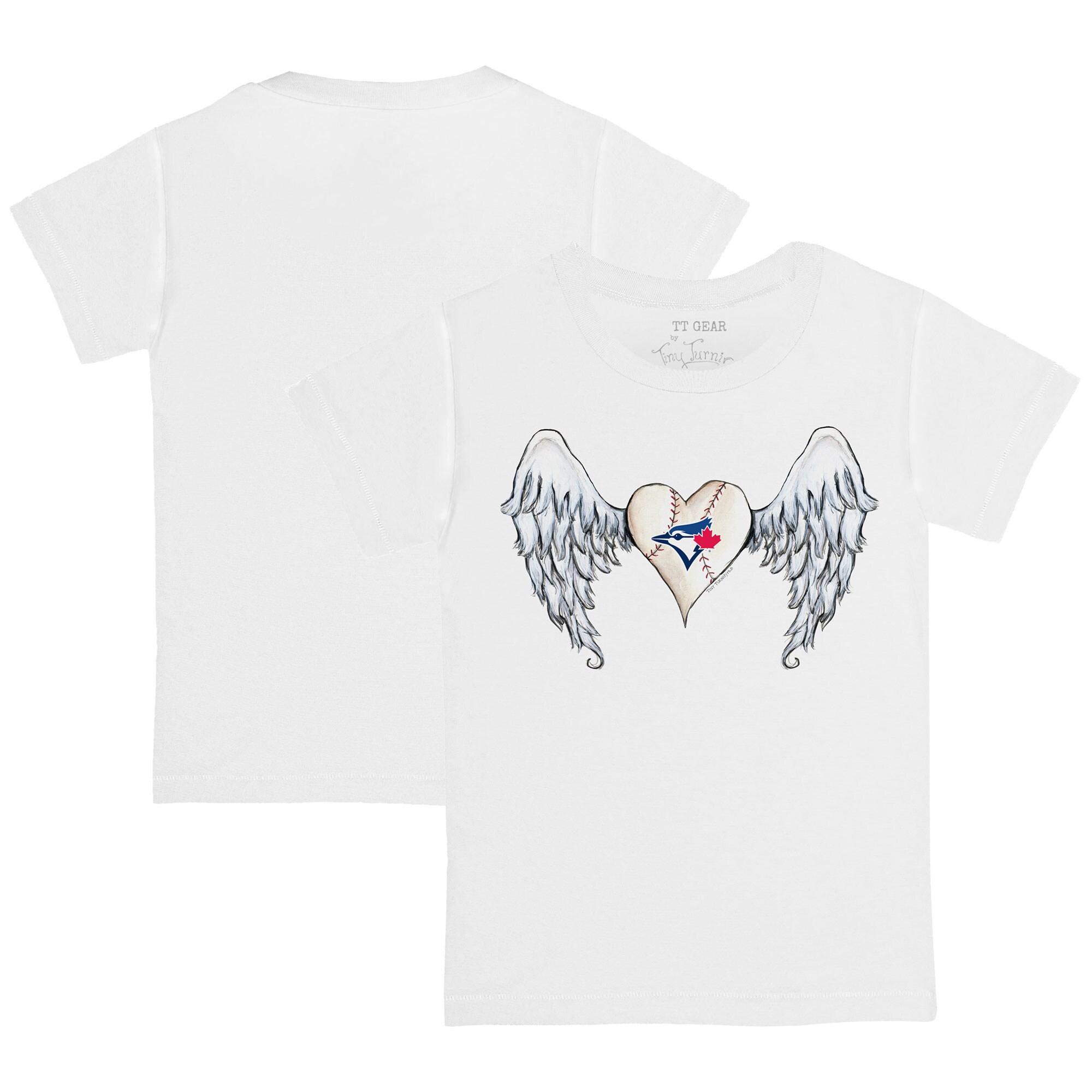 Infant Toronto Blue Jays Tiny Turnip White Angel Wings T-Shirt