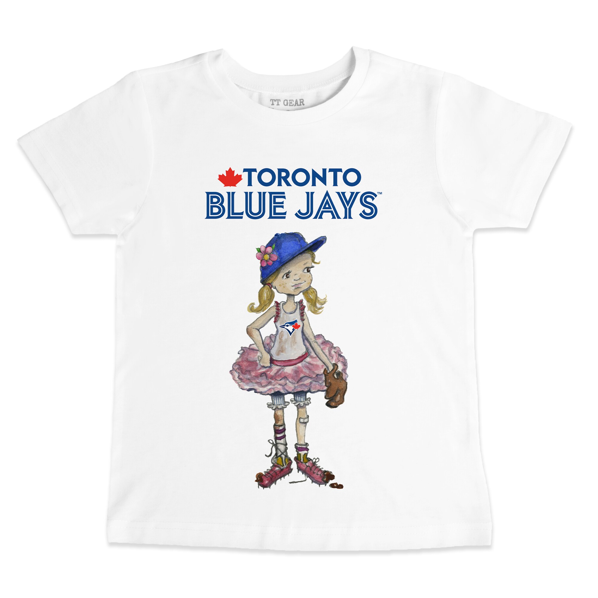 Infant Toronto Blue Jays Tiny Turnip White Baseball Babes T-Shirt