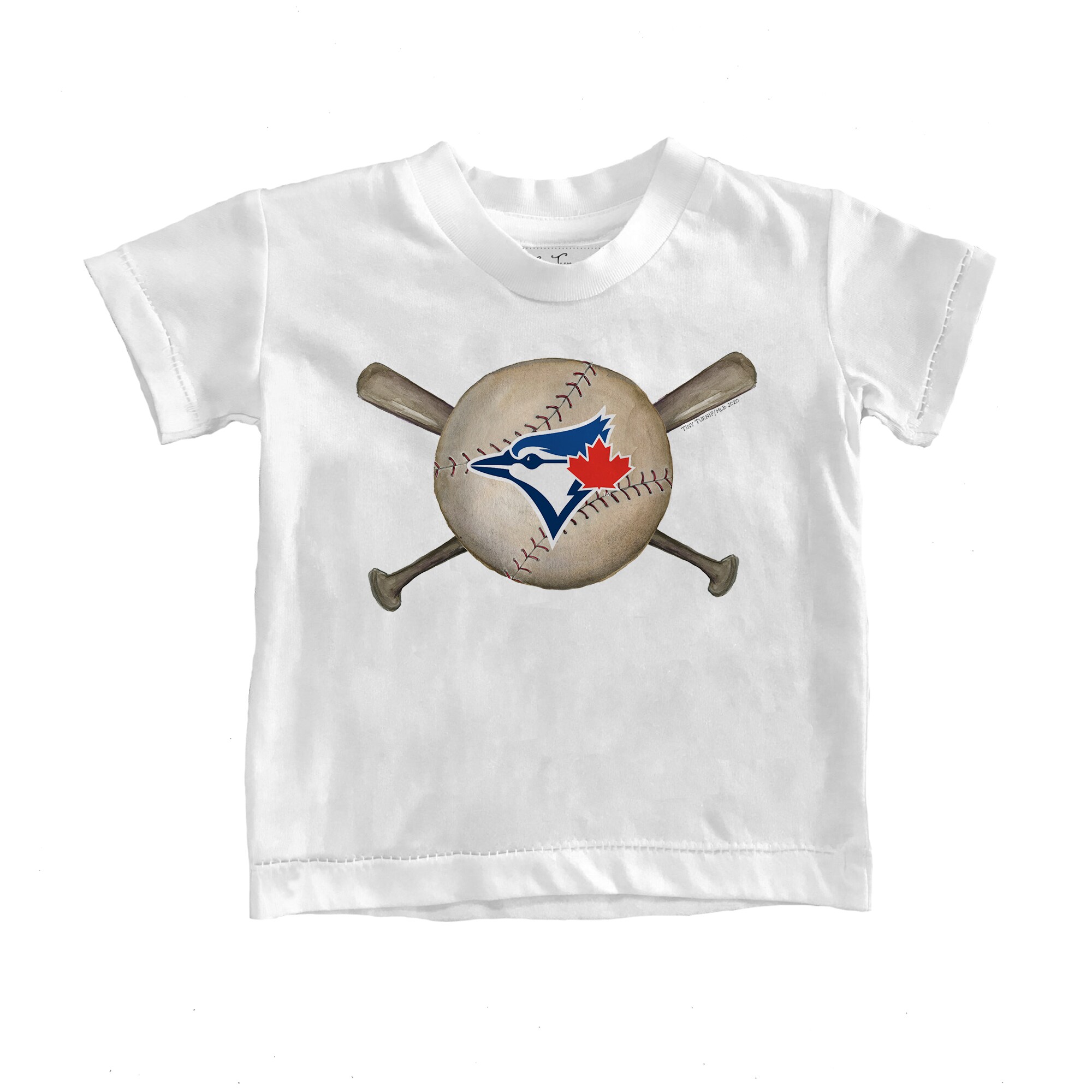 Infant Toronto Blue Jays Tiny Turnip White Baseball Crossbats T-Shirt