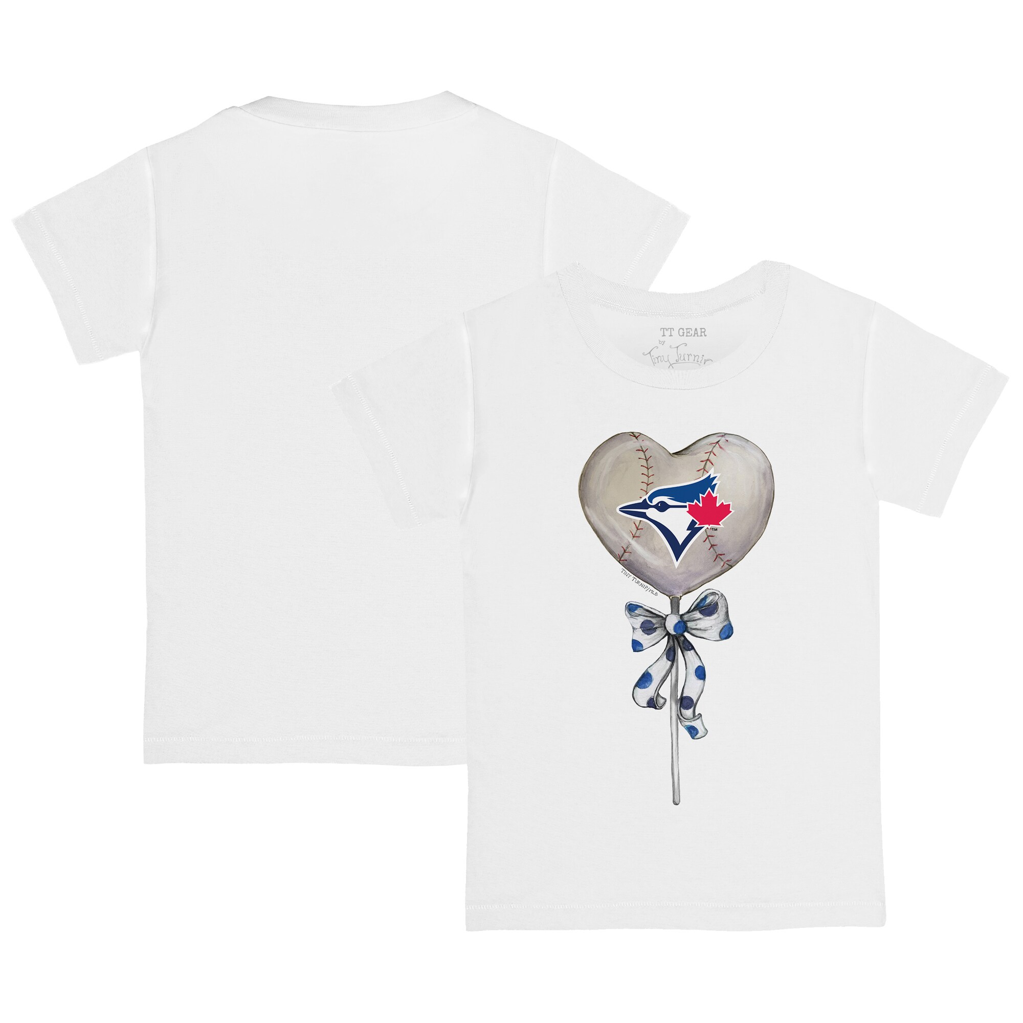 Infant Toronto Blue Jays Tiny Turnip White Heart Lolly T-Shirt