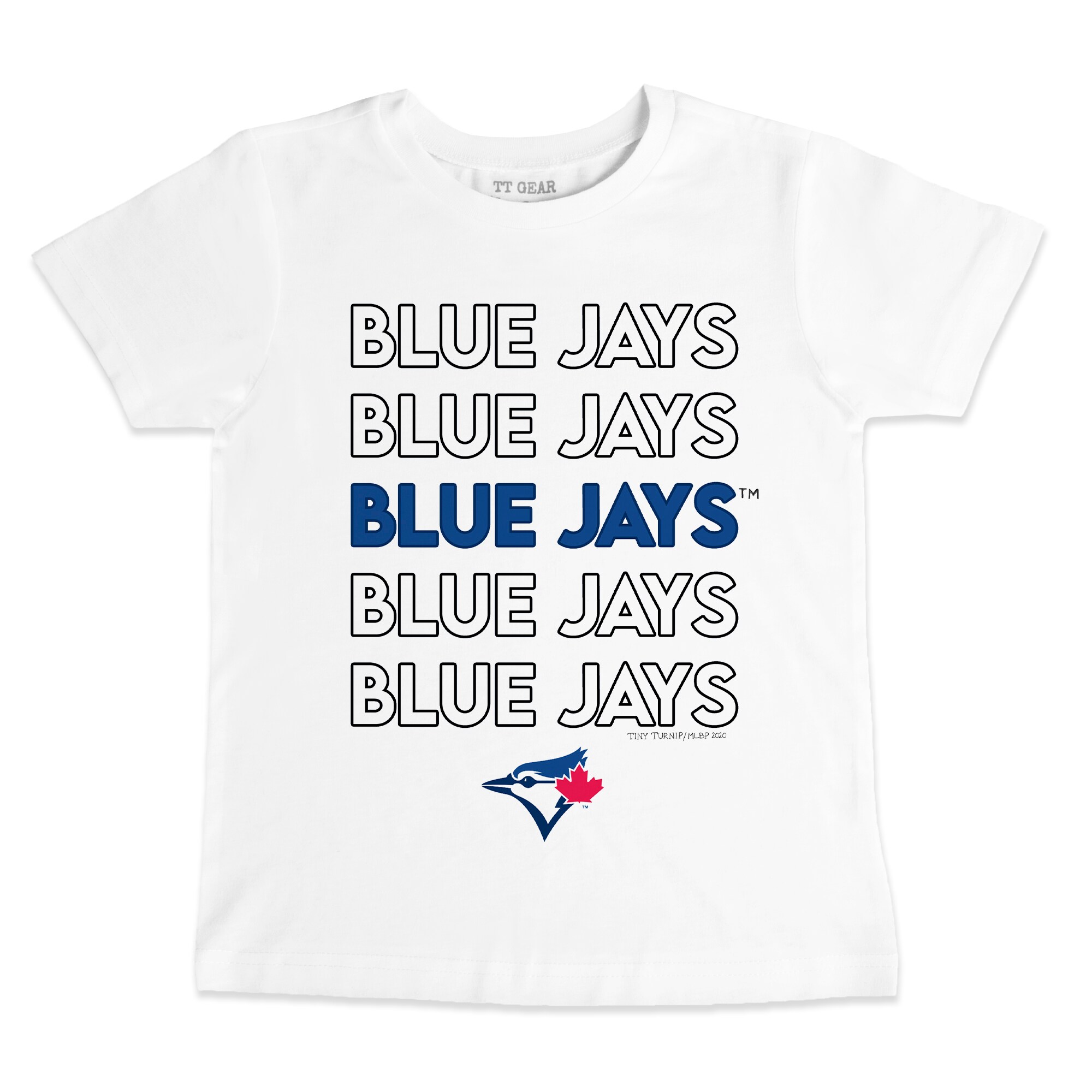 Infant Toronto Blue Jays Tiny Turnip White Stacked T-Shirt