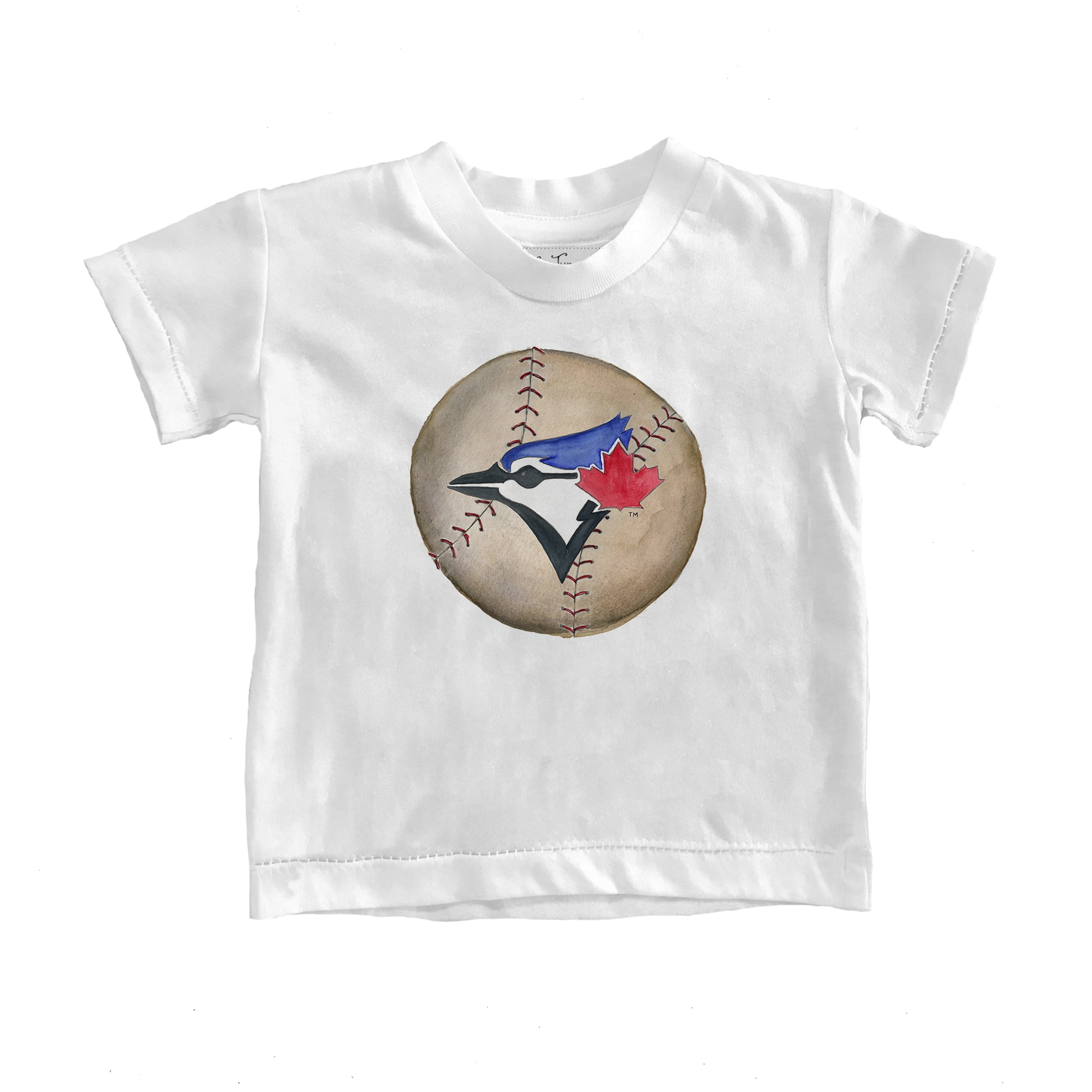 Infant Toronto Blue Jays Tiny Turnip White Stitched Baseball T-Shirt