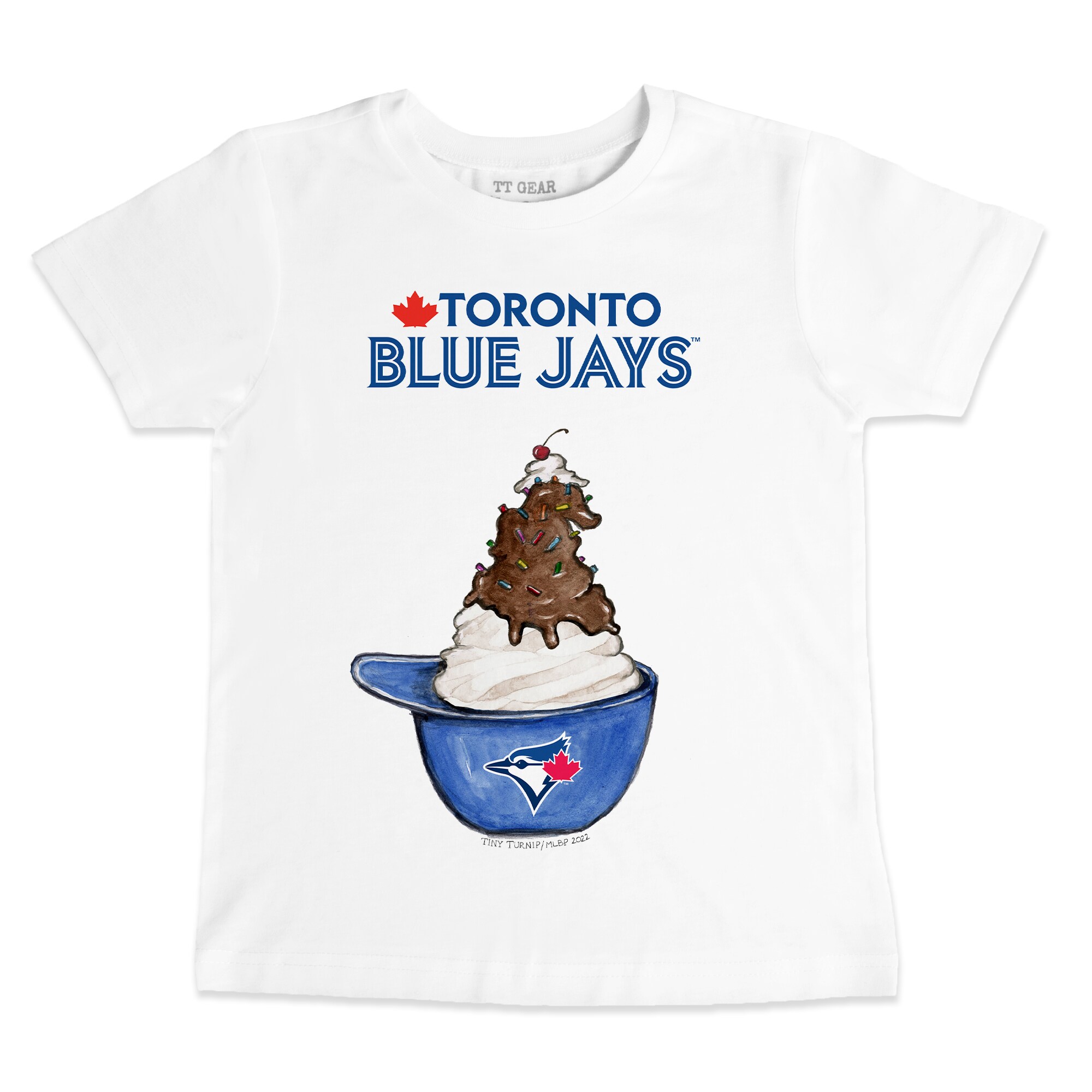 Infant Toronto Blue Jays Tiny Turnip White Sundae Helmet T-Shirt