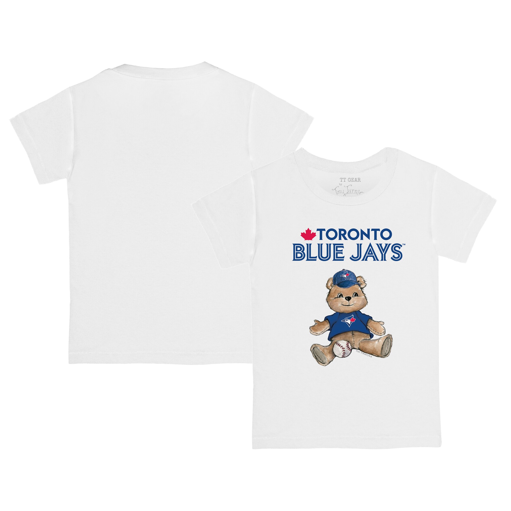 Infant Toronto Blue Jays Tiny Turnip White Teddy Boy T-Shirt