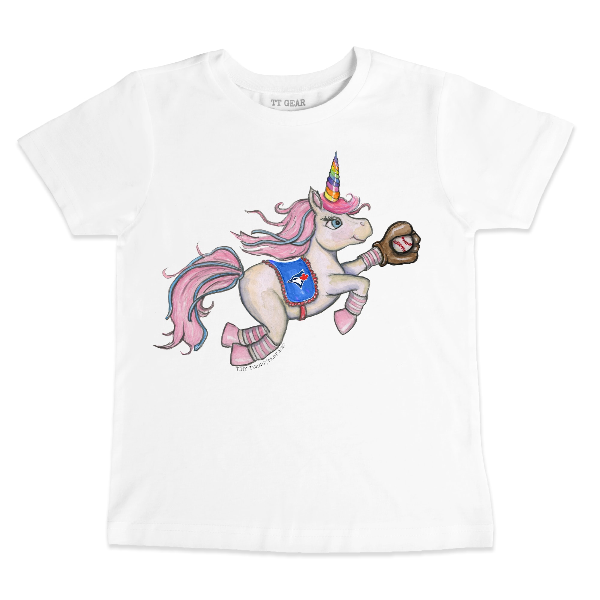 Infant Toronto Blue Jays Tiny Turnip White Unicorn T-Shirt