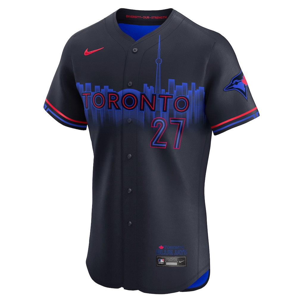 Men's Toronto Blue Jays Vladimir Guerrero Jr. Nike Navy 2024 City Connect Elite Player Jersey - Image 2