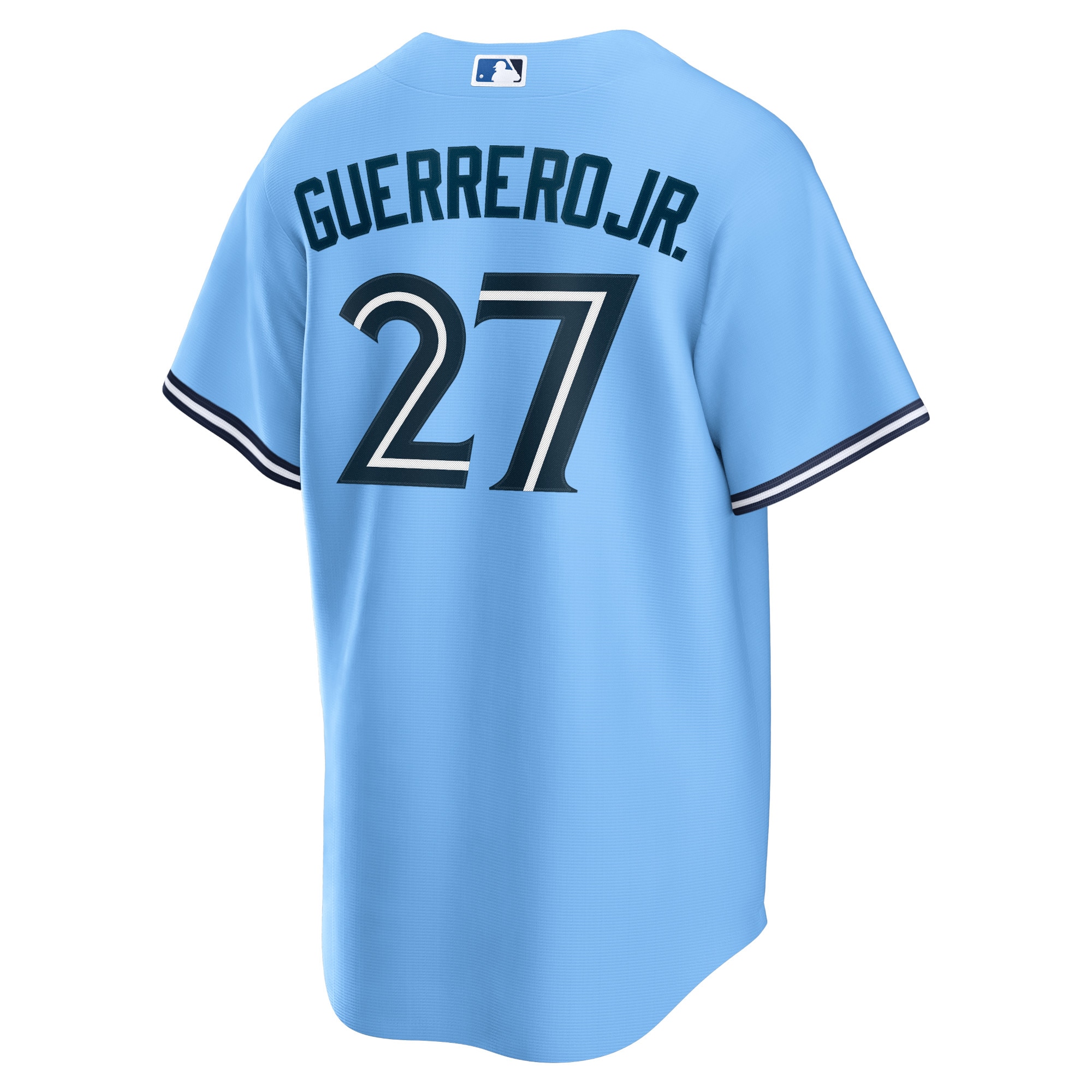 Men's Toronto Blue Jays Vladimir Guerrero Jr. Nike Powder Blue Alternate Replica Player Jersey - Image 3