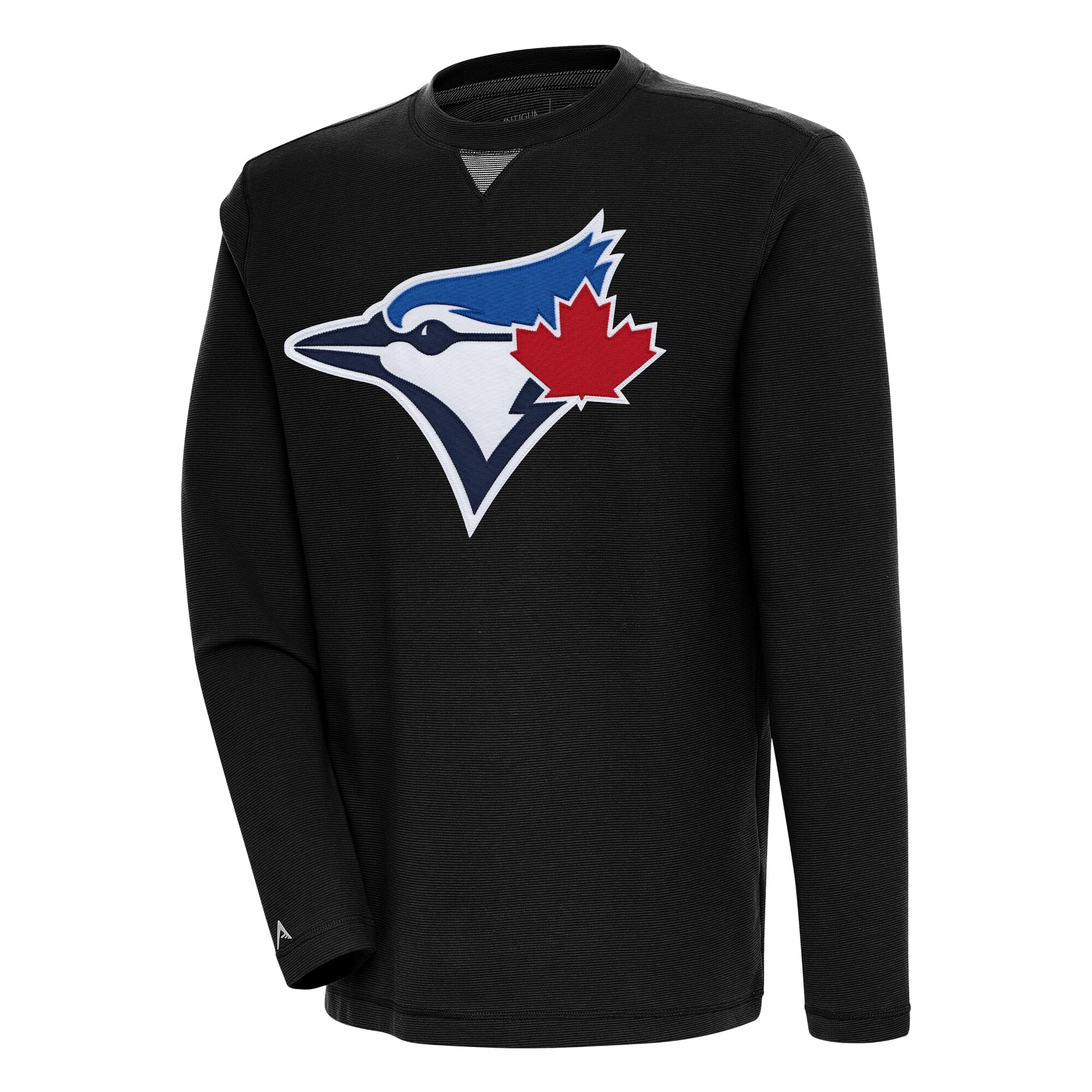 Men's Toronto Blue Jays  Antigua Black Flier Bunker Pullover Sweatshirt
