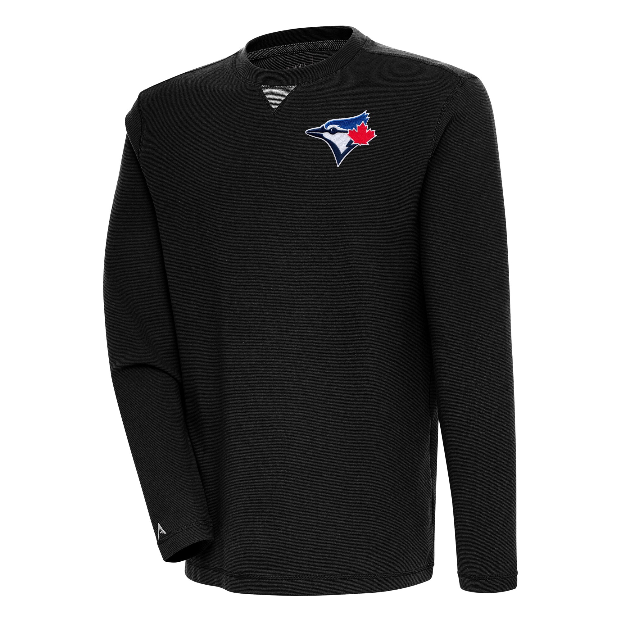 Men's Toronto Blue Jays  Antigua Black Flier Bunker Pullover Sweatshirt