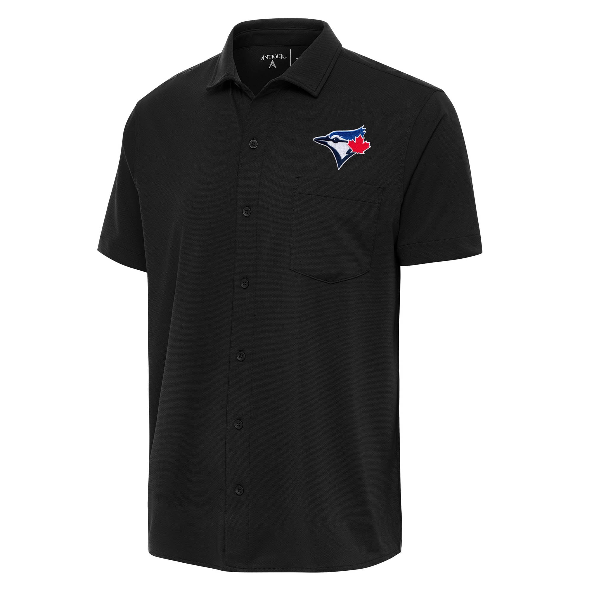 Men's Toronto Blue Jays Antigua Black Points Button-Up Polo