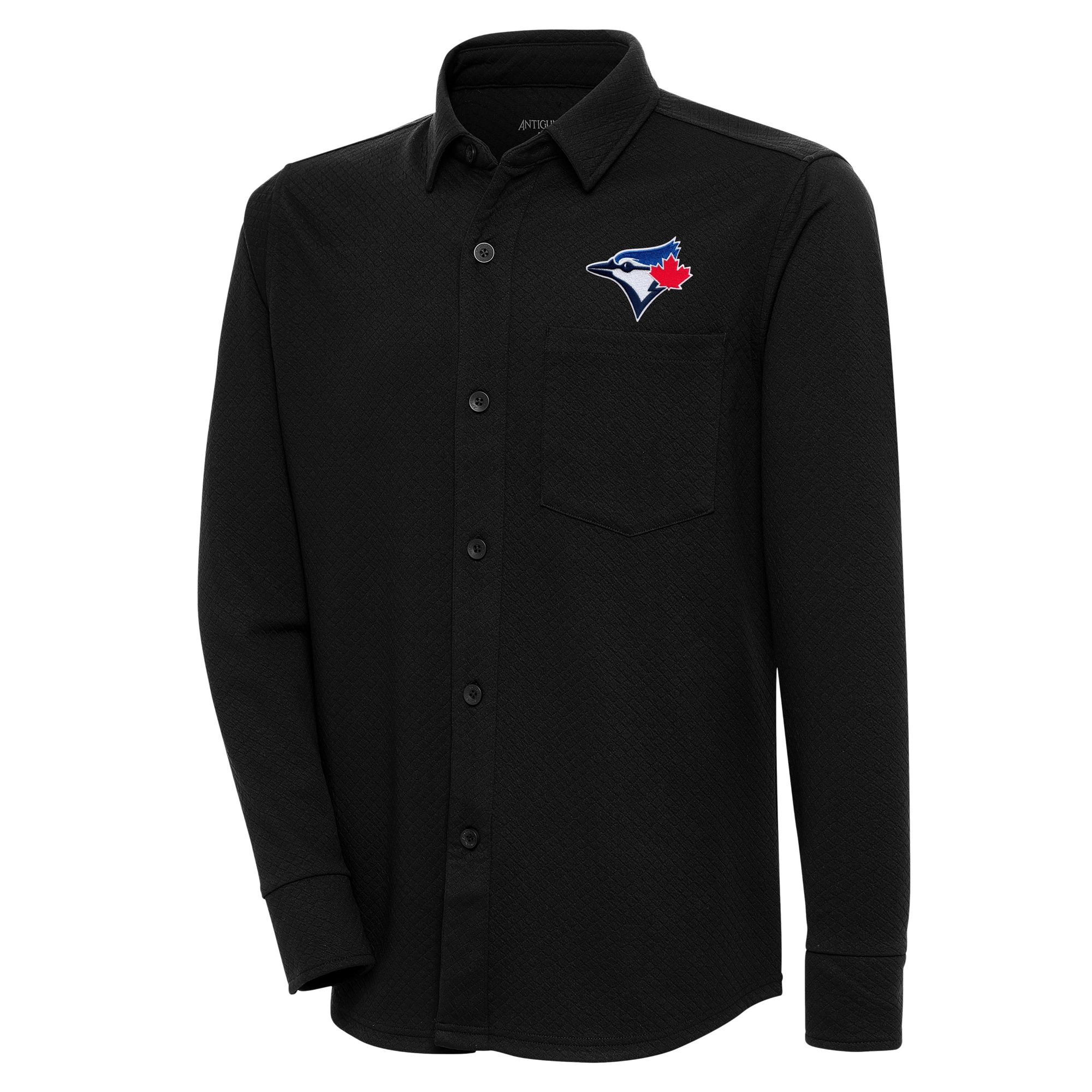 Men's Toronto Blue Jays  Antigua Black Steamer Button-Up Shacket