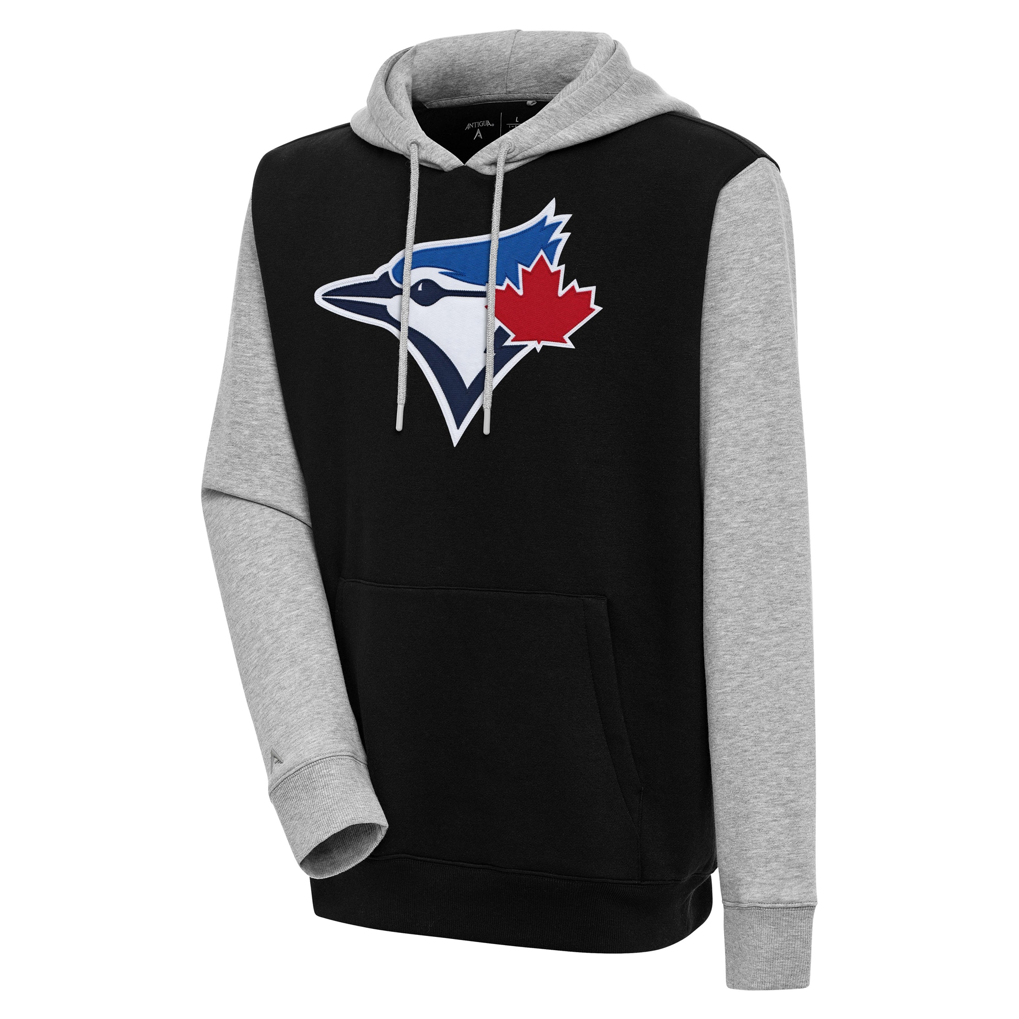 Men's Toronto Blue Jays  Antigua Black/Heather Gray Victory Pullover Hoodie