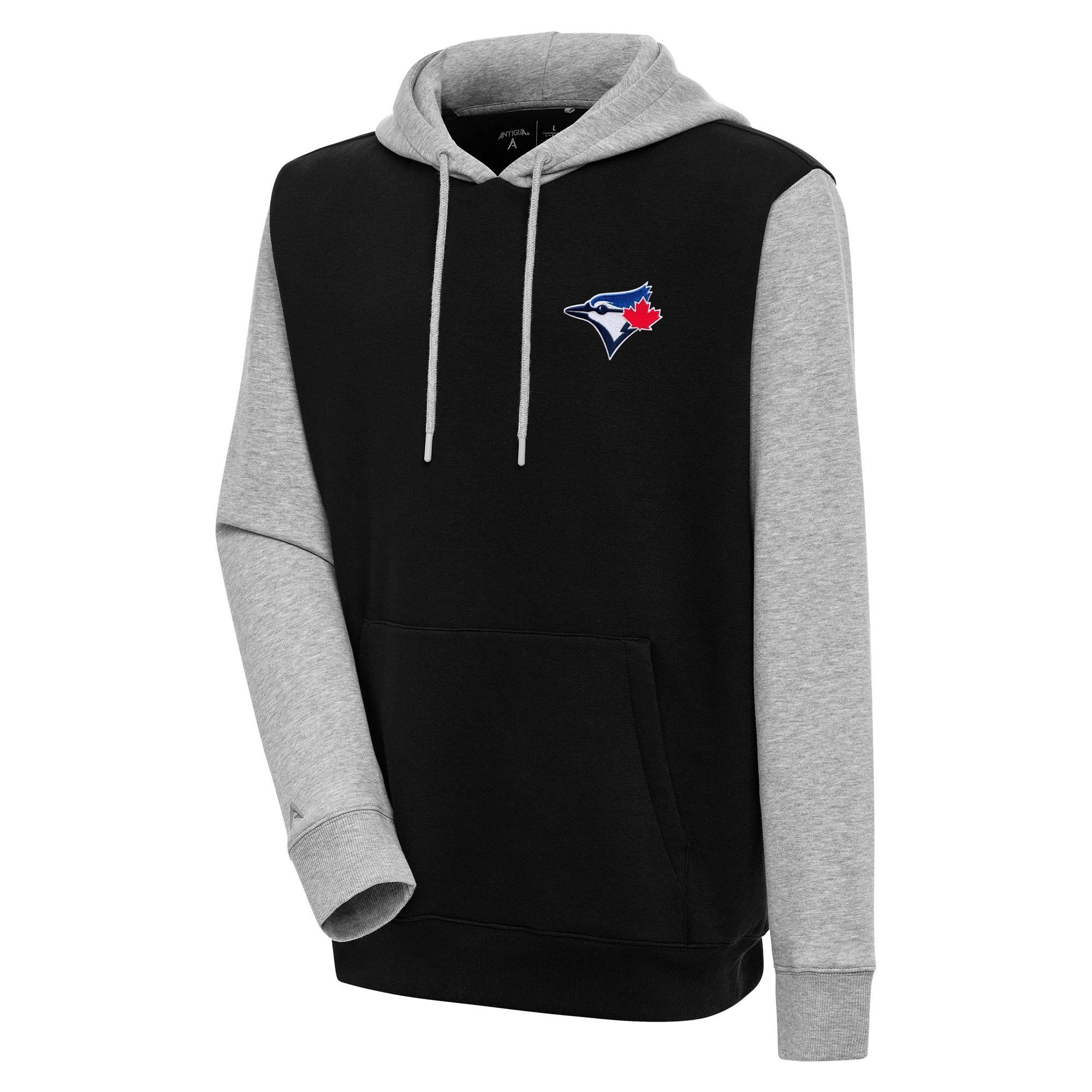 Men's Toronto Blue Jays  Antigua Black/Heather Gray Victory Pullover Hoodie