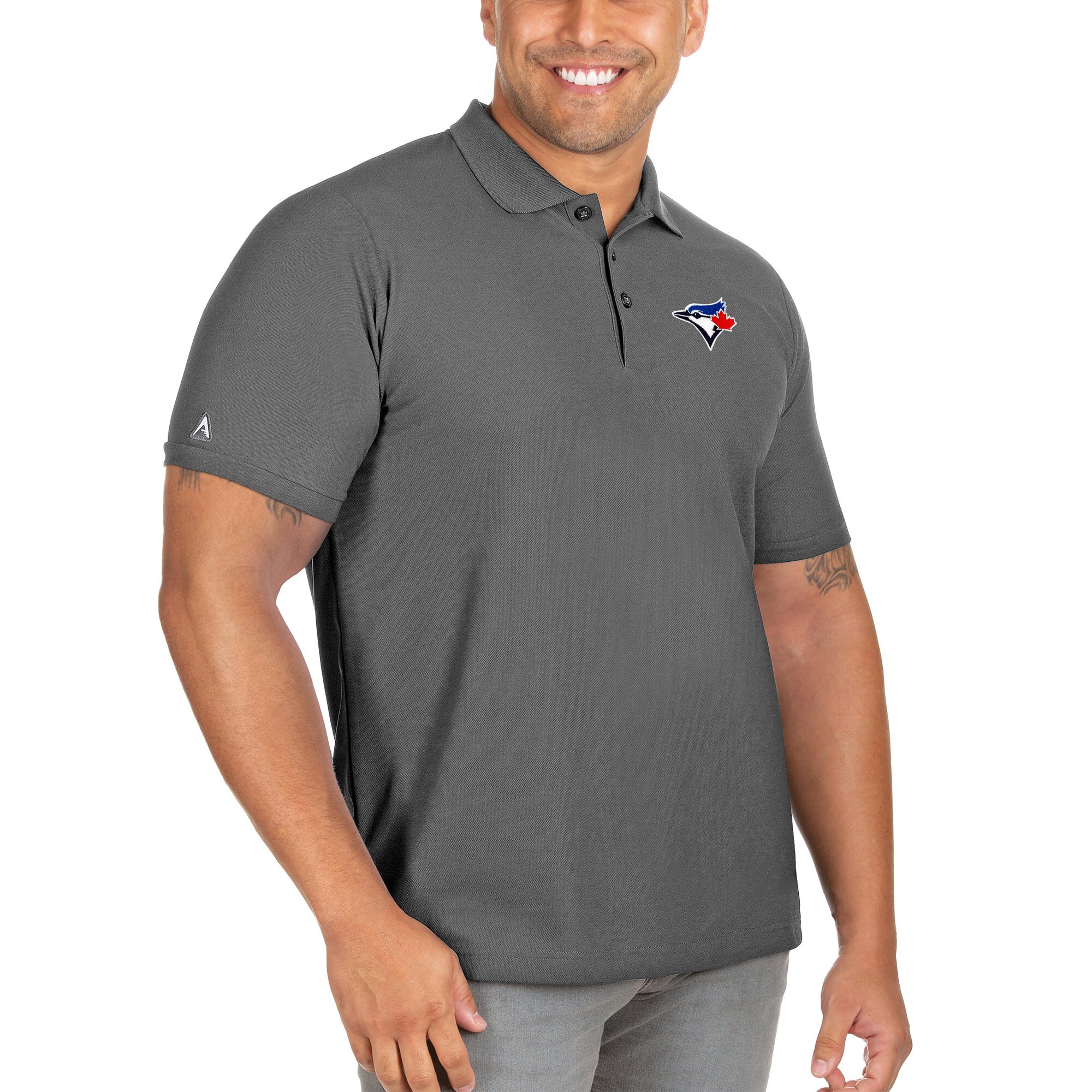 Men's Toronto Blue Jays Antigua Gray Big & Tall Legacy Pique Polo
