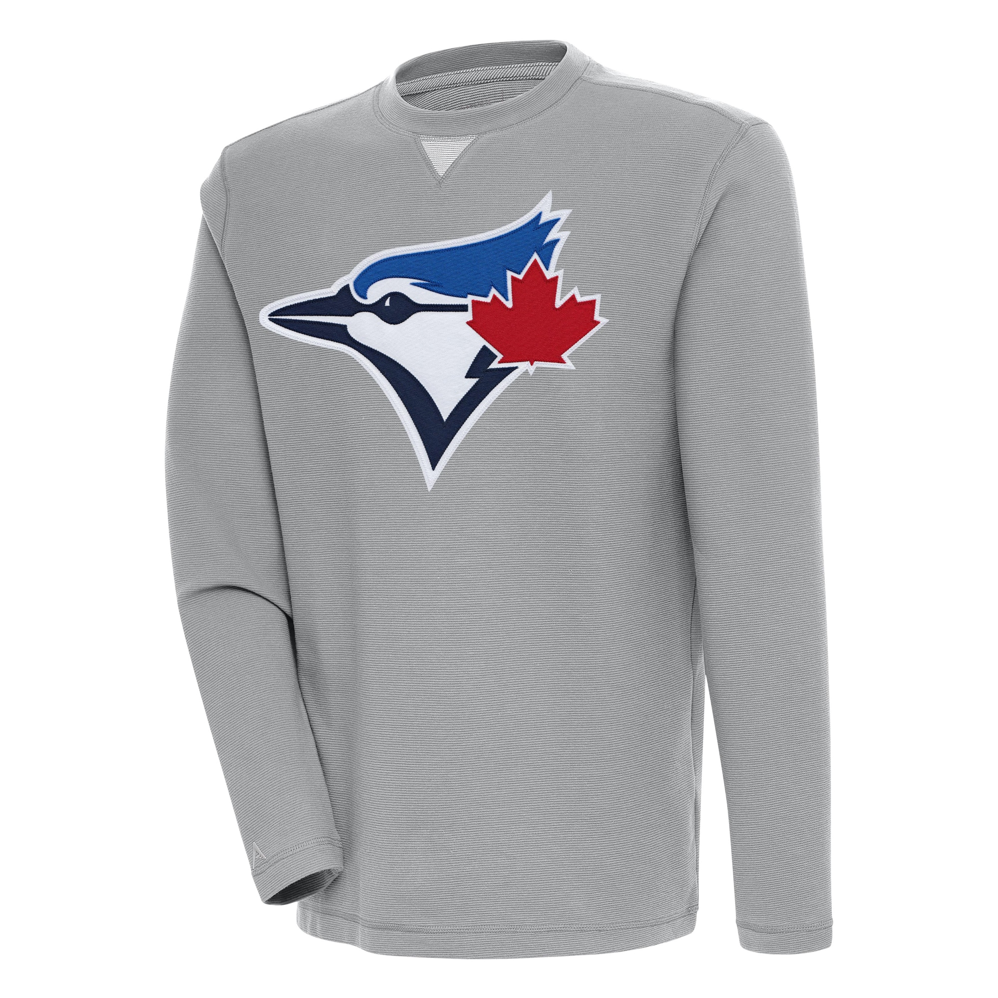 Men's Toronto Blue Jays  Antigua Gray Flier Bunker Pullover Sweatshirt