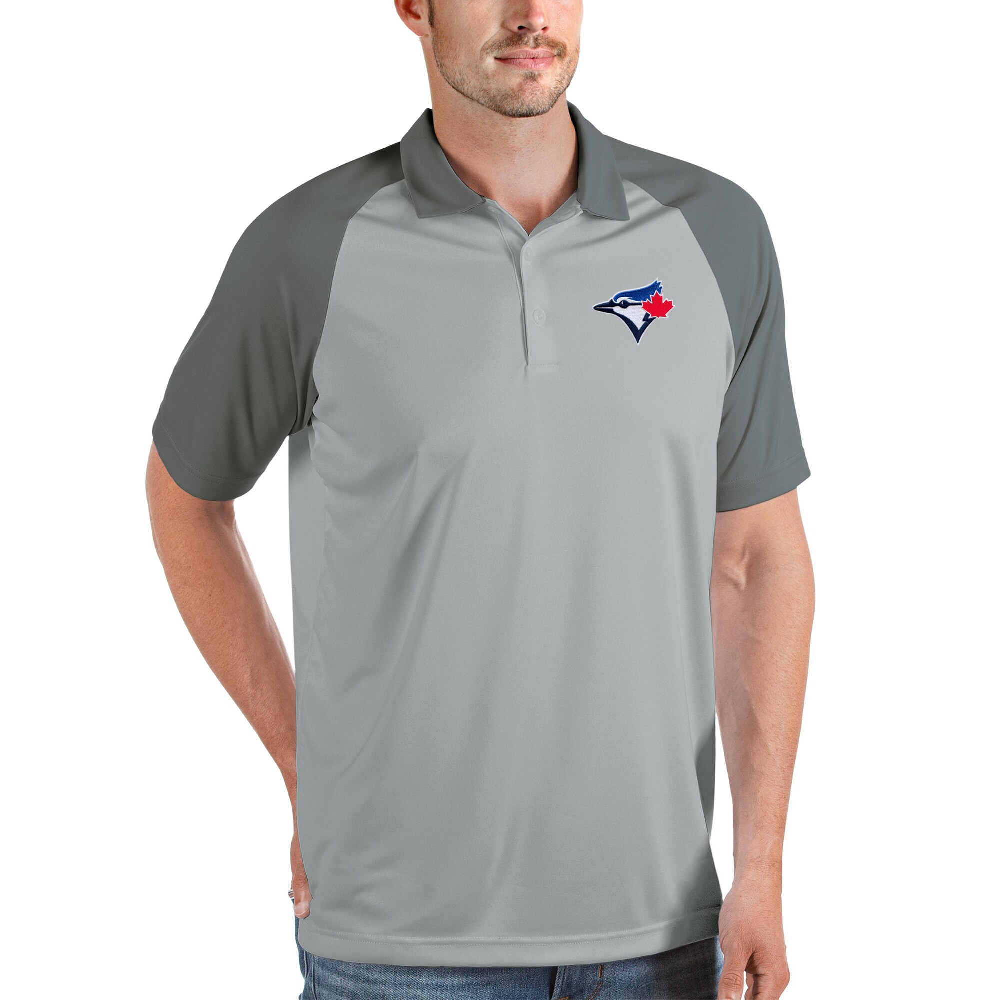 Men's Toronto Blue Jays Antigua Gray Nova Polo