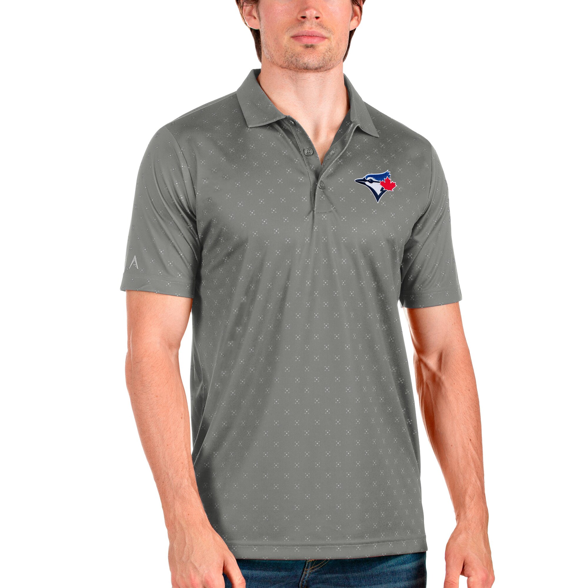 Men's Toronto Blue Jays Antigua Gray Spark Polo