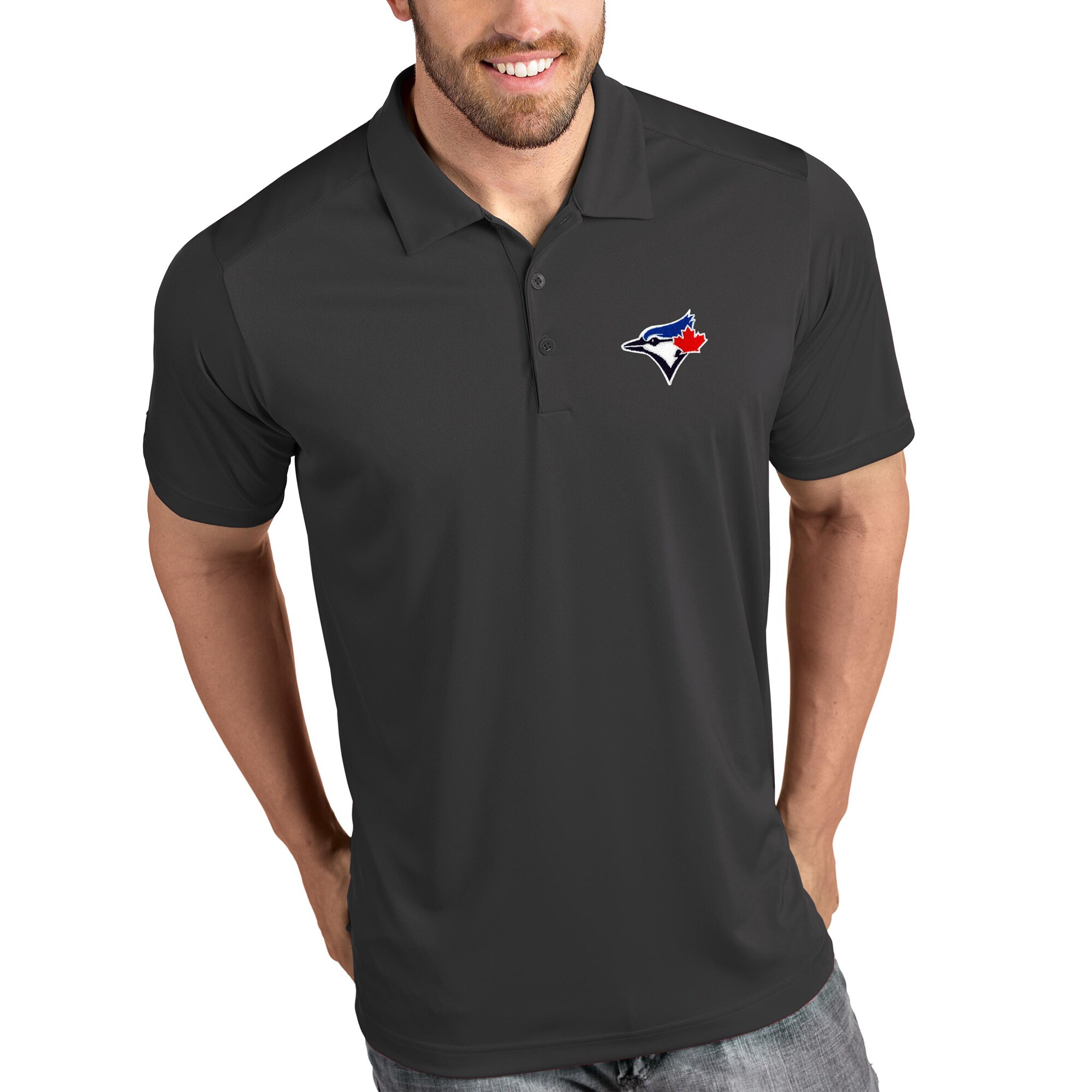 Men's Toronto Blue Jays Antigua Gray Tribute Polo