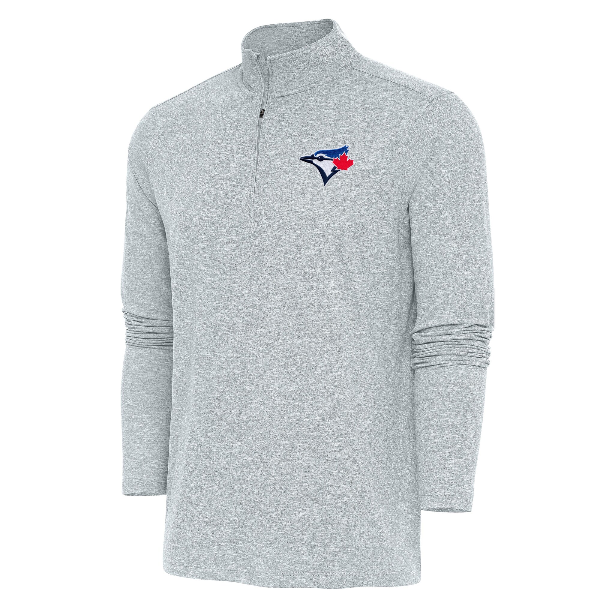 Men's Toronto Blue Jays  Antigua Heather Gray Hunk Quarter-Zip Pullover Top