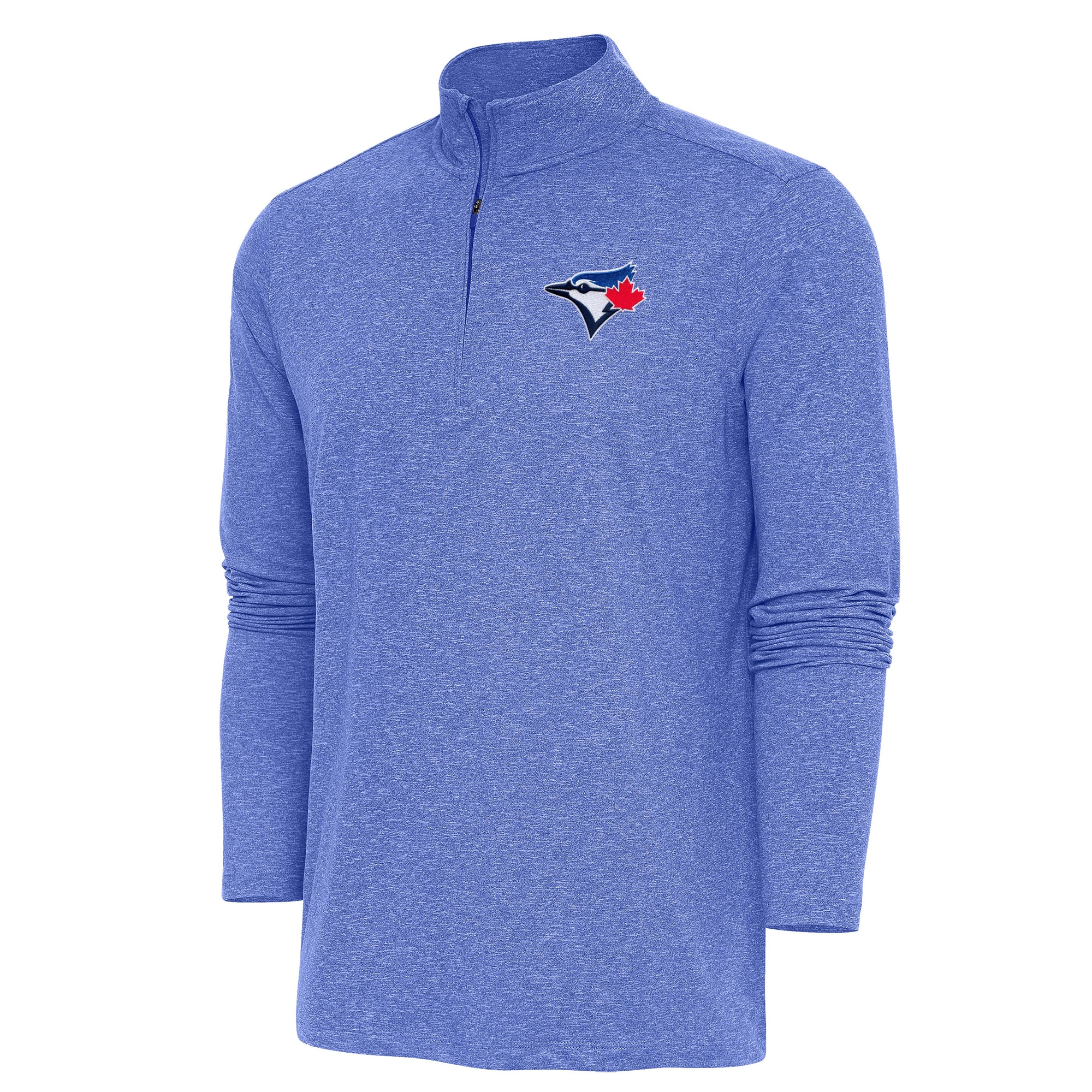 Men's Toronto Blue Jays  Antigua Heather Royal Hunk Quarter-Zip Pullover Top
