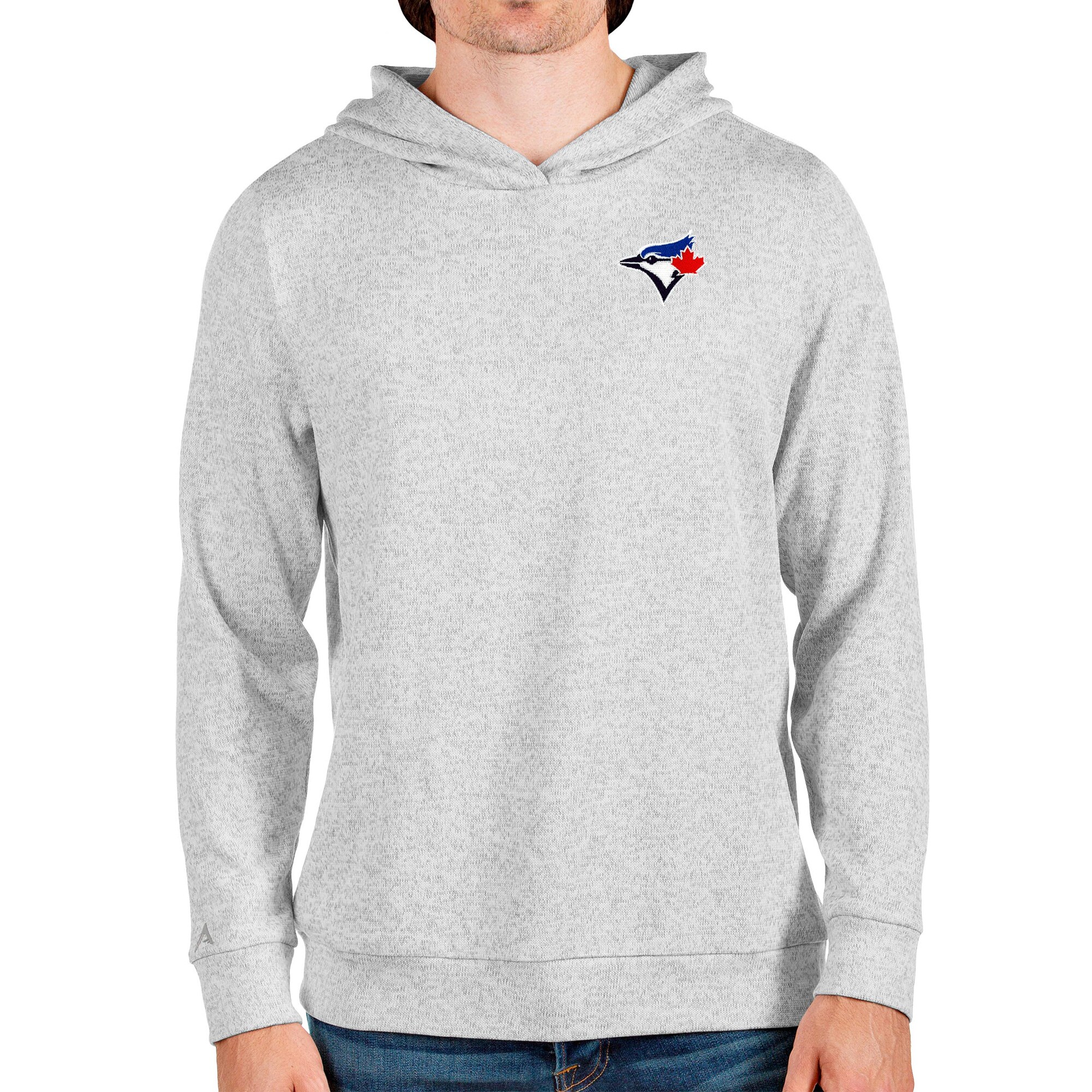 Men's Toronto Blue Jays Antigua Heathered Gray Absolute Pullover Hoodie