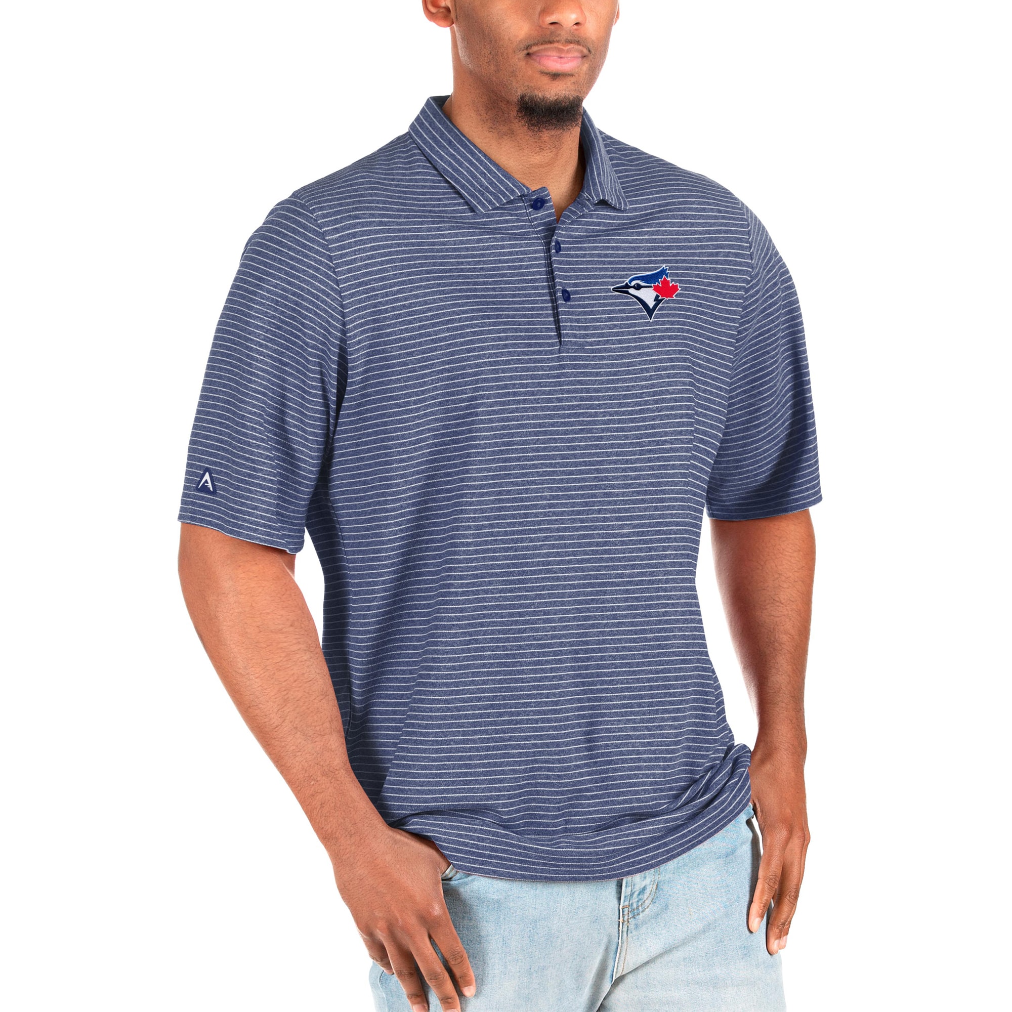 Men's Toronto Blue Jays Antigua Heathered Royal/White Big & Tall Esteem Polo