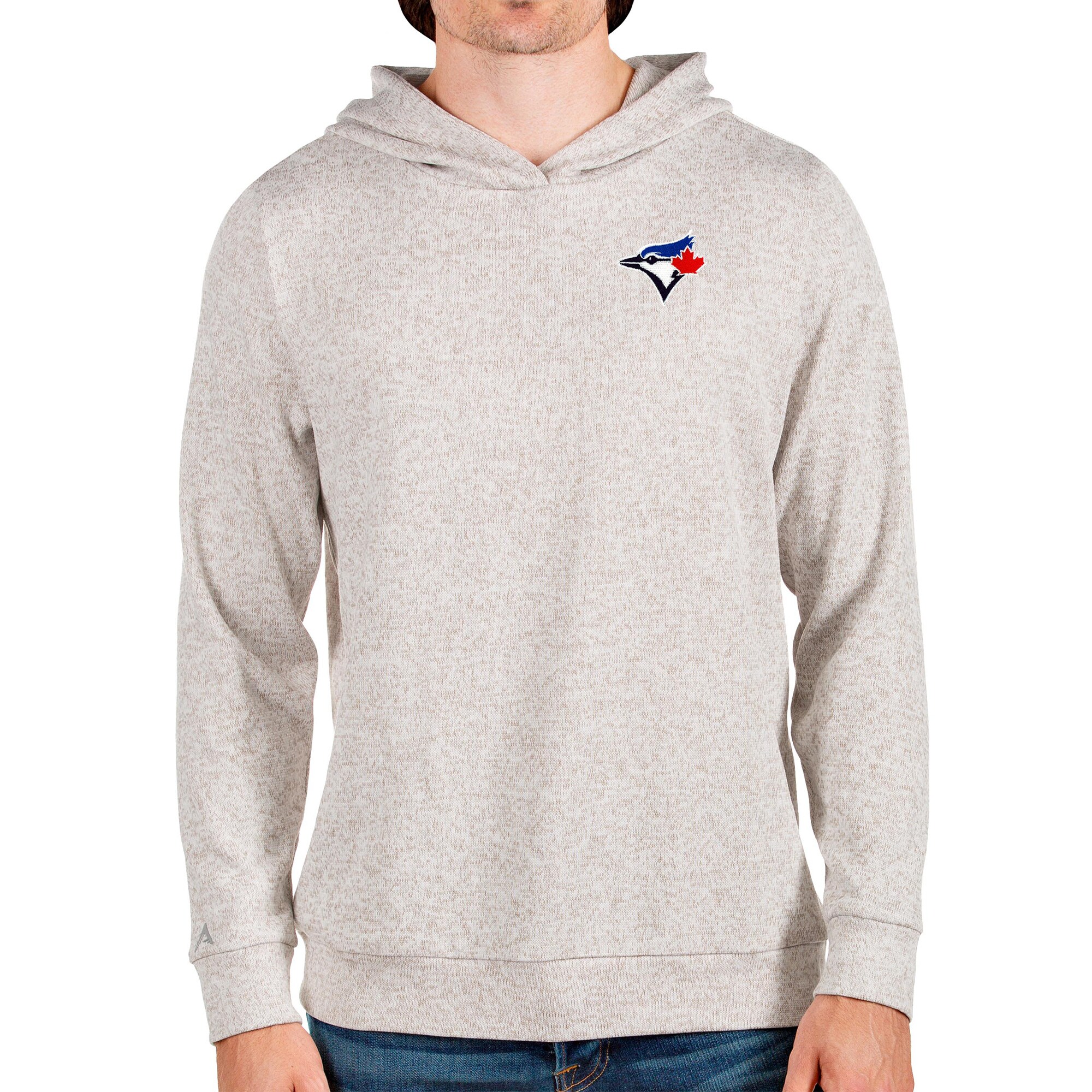 Men's Toronto Blue Jays Antigua Oatmeal Absolute Pullover Hoodie