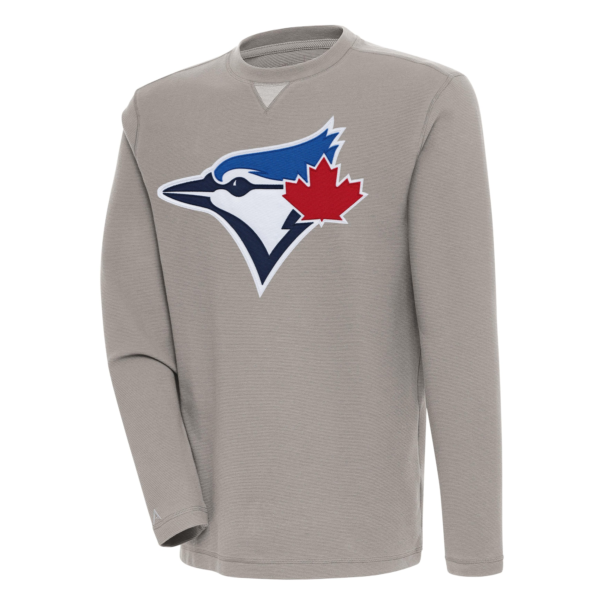 Men's Toronto Blue Jays  Antigua Oatmeal Flier Bunker Pullover Sweatshirt