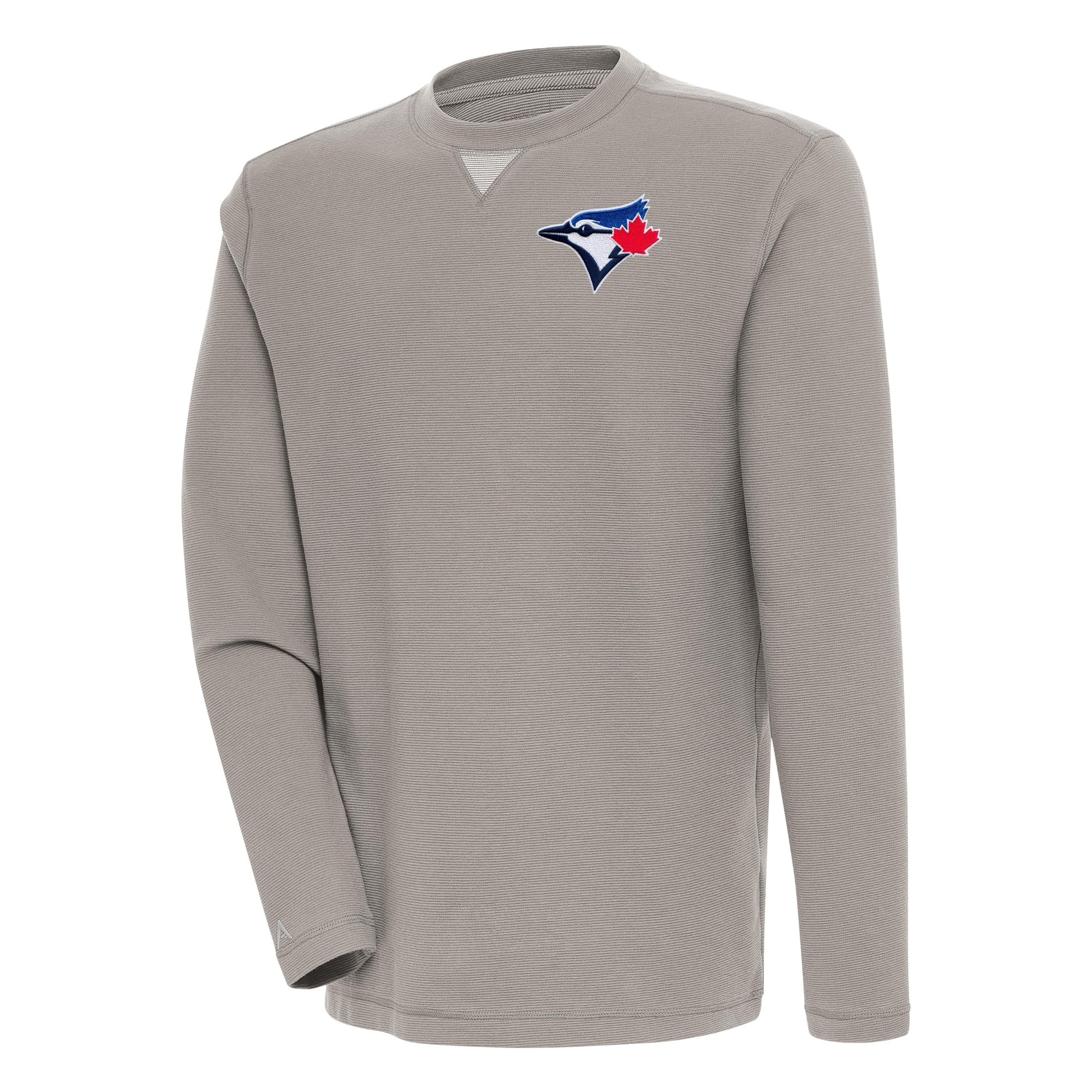 Men's Toronto Blue Jays  Antigua Oatmeal Flier Bunker Pullover Sweatshirt