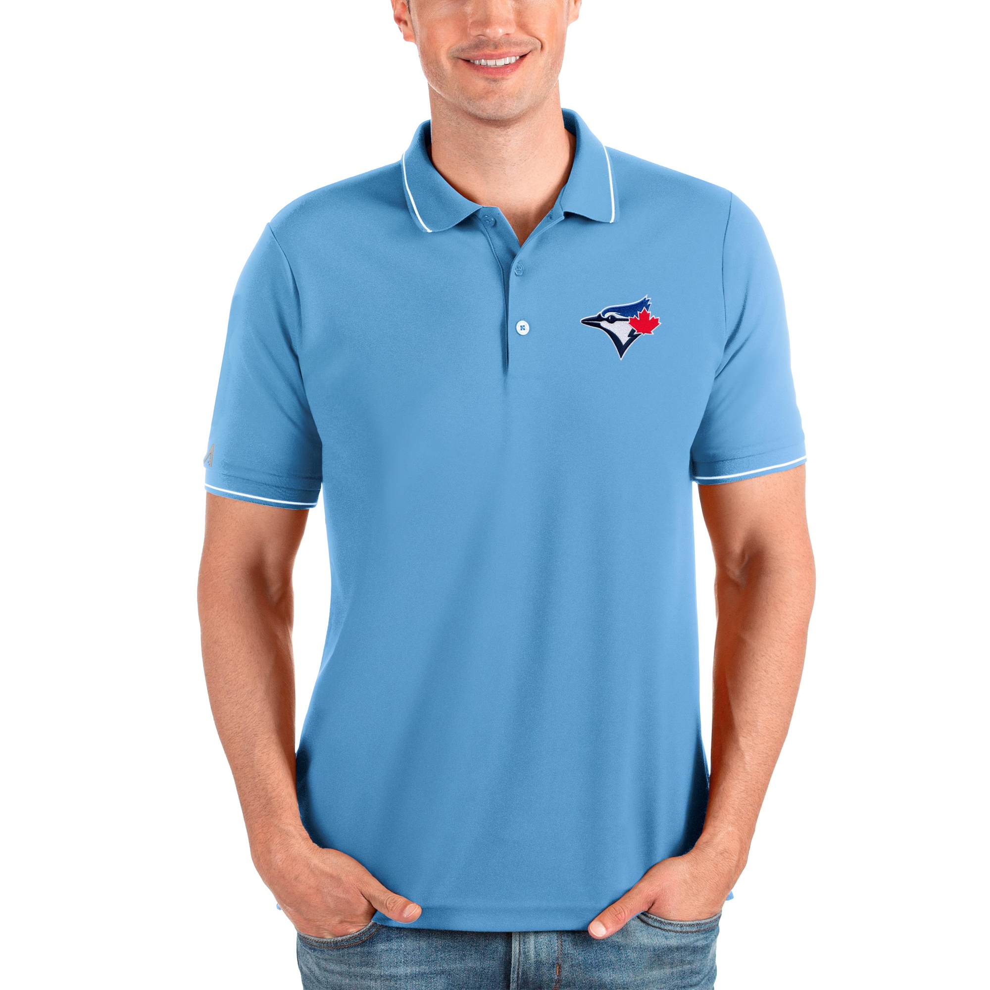 Men's Toronto Blue Jays Antigua Powder Blue Affluent Polo