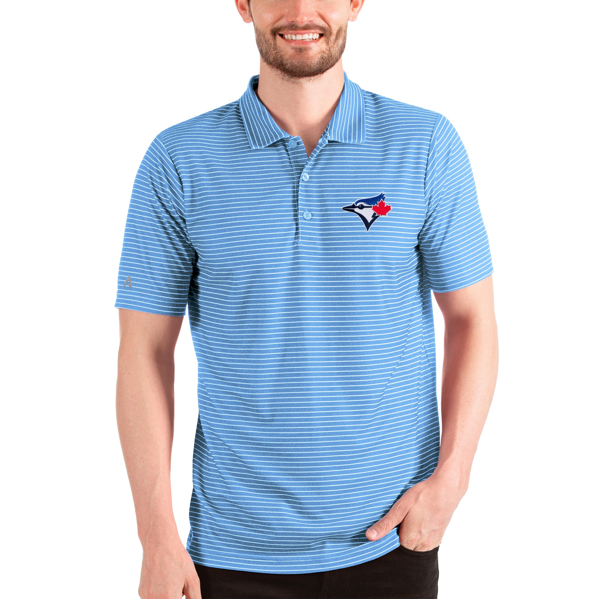 Men's Toronto Blue Jays Antigua Powder Blue/White Esteem Polo