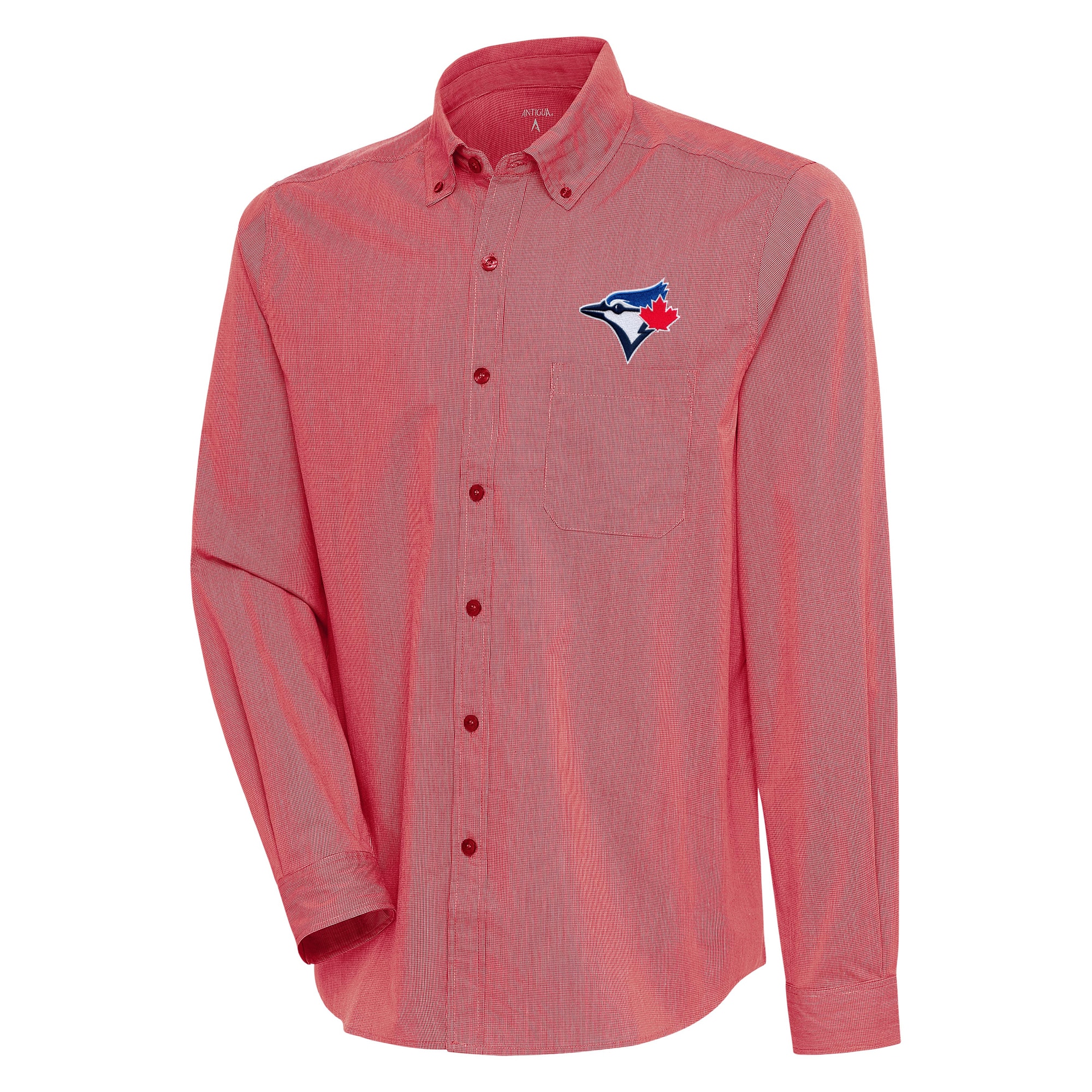 Men's Toronto Blue Jays  Antigua Red/White Compression Long Sleeve Button-Down Shirt