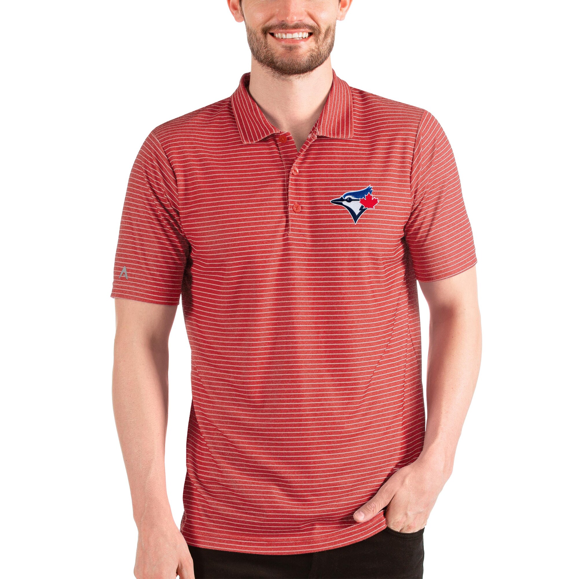 Men's Toronto Blue Jays Antigua Red/White Esteem Polo