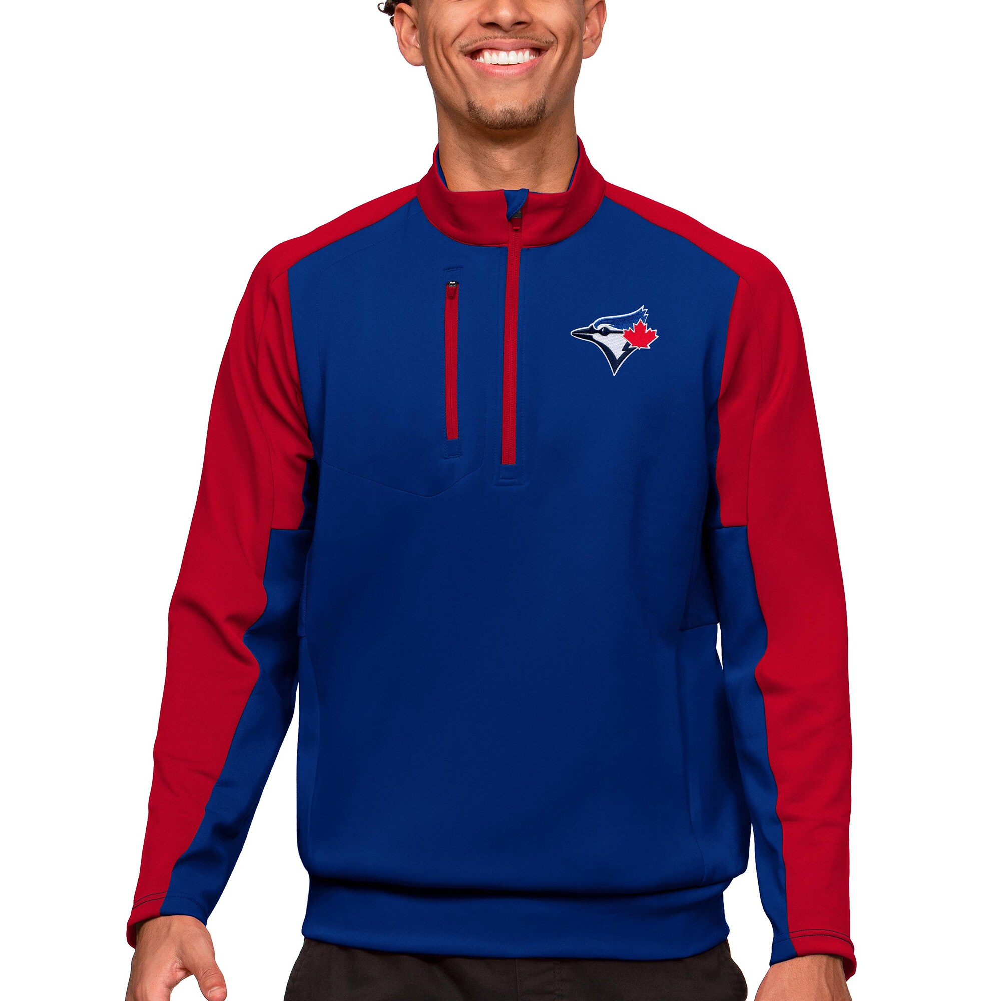 Men's Toronto Blue Jays Antigua Royal Team Quarter-Zip Pullover Top