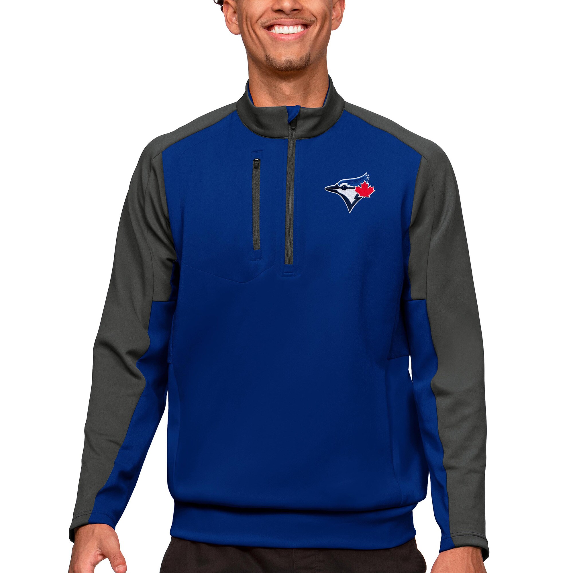 Men's Toronto Blue Jays Antigua Royal Team Quarter-Zip Pullover Top
