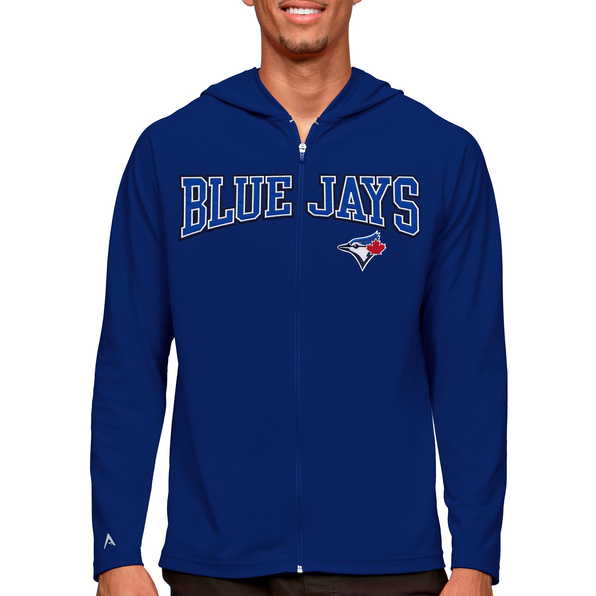 Men's Toronto Blue Jays Antigua Royal Wordmark Legacy Full-Zip Hoodie