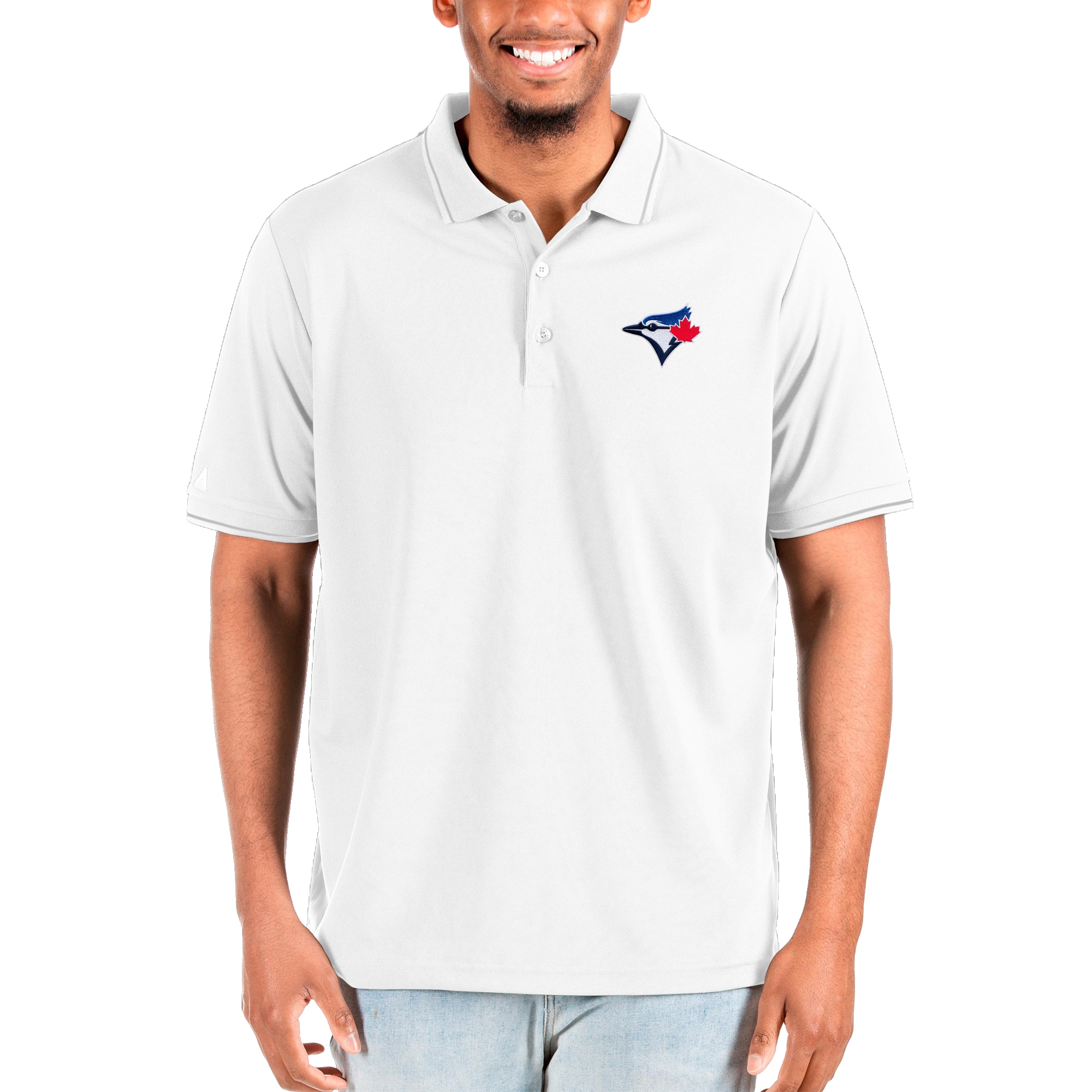 Men's Toronto Blue Jays Antigua White Big & Tall Affluent Polo