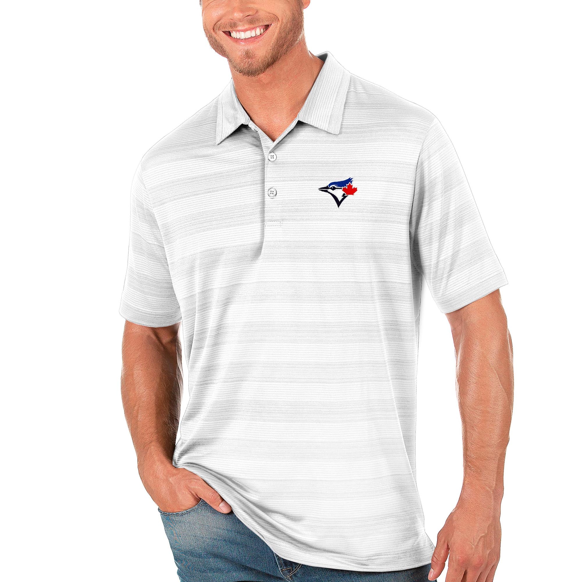 Men's Toronto Blue Jays Antigua White Compass Polo