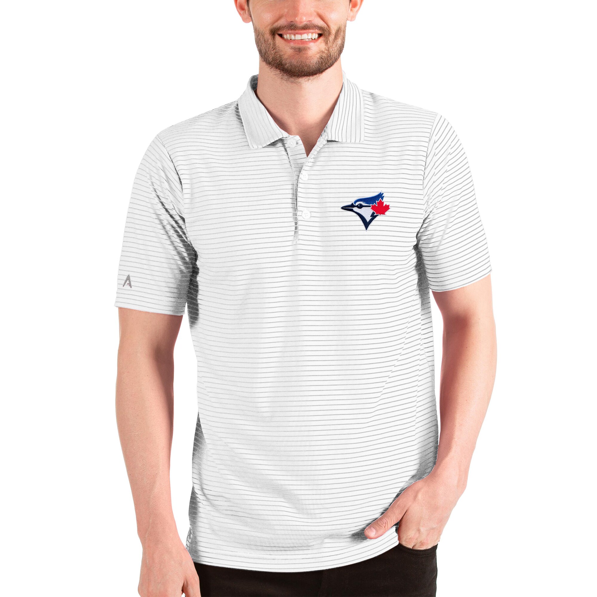 Men's Toronto Blue Jays Antigua White Esteem Polo
